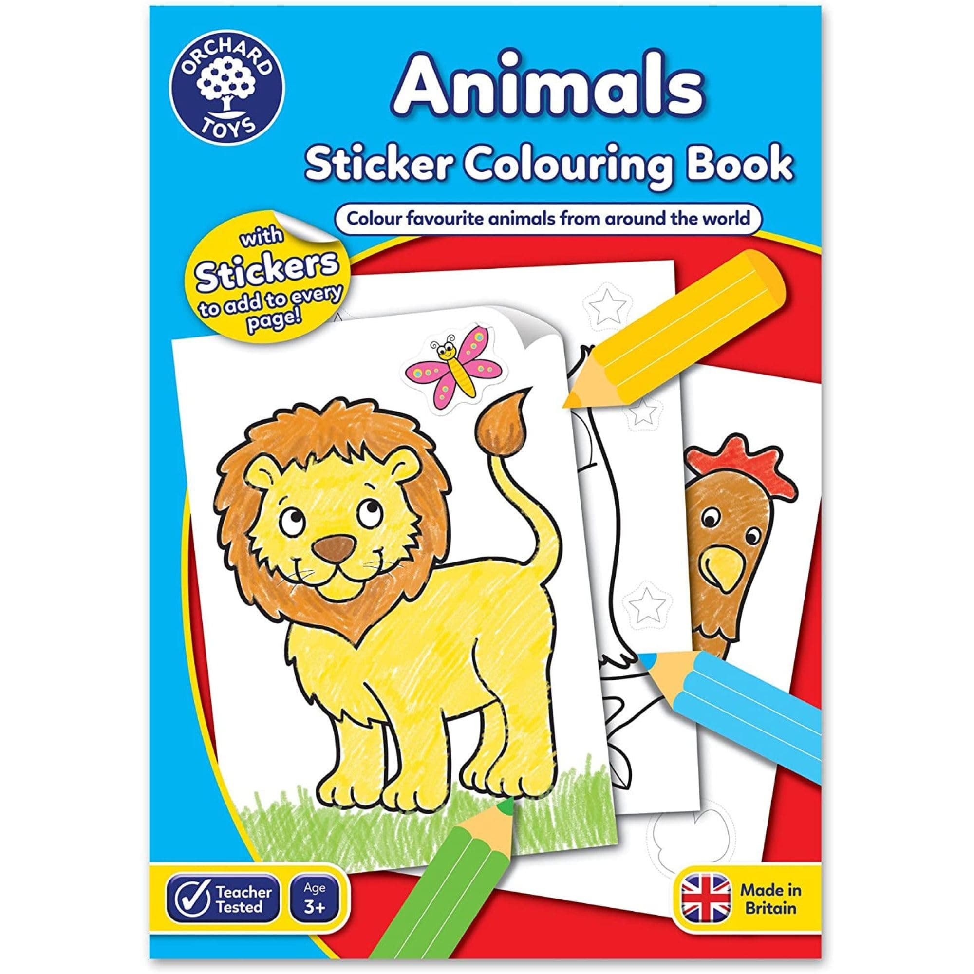 Orchard Toys Animals Colouring and Activity Book, Educational Activity Book for Preschoolers, For Kids Age 3+ , Ideal for Parties, A4