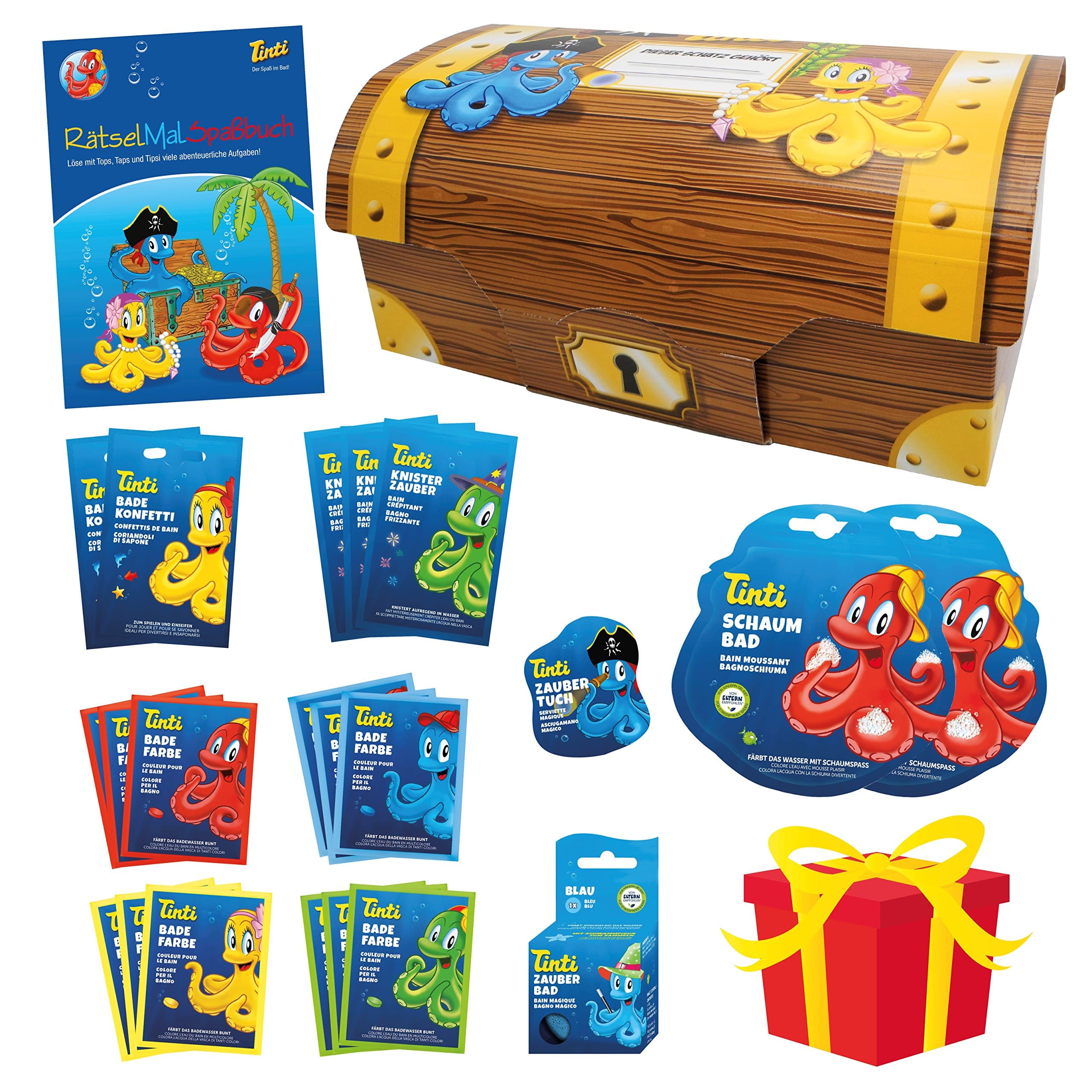 Tinti Treasure Chest, 23 Pieces, a Colourful Treasure for The Bath