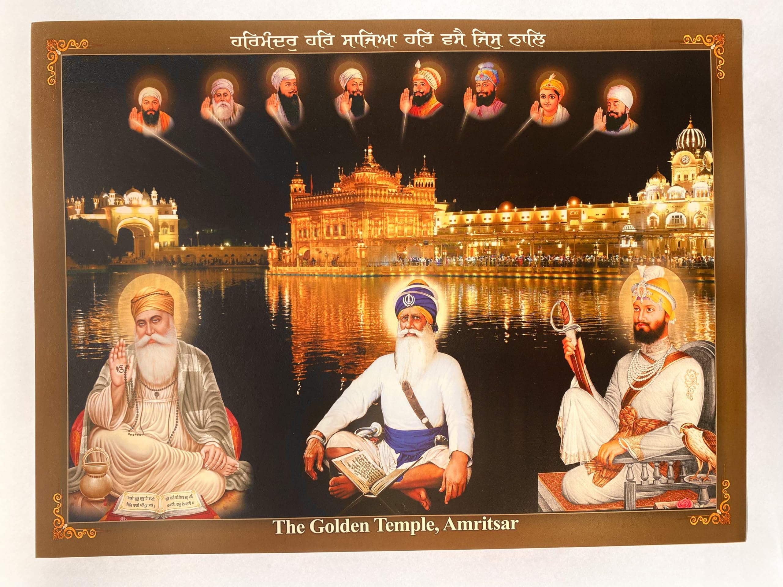 Baba Deep Singh Ji Guru Nanak Guru Gobind Singh Ji Golden Temple Photo Poster Sikh Gurus Das Guru photo Char Sahibzade Maa Gujri ji Chaar Sahibzaade Baba Deep Singh Guru Gobind Singh Ji Photo Guru