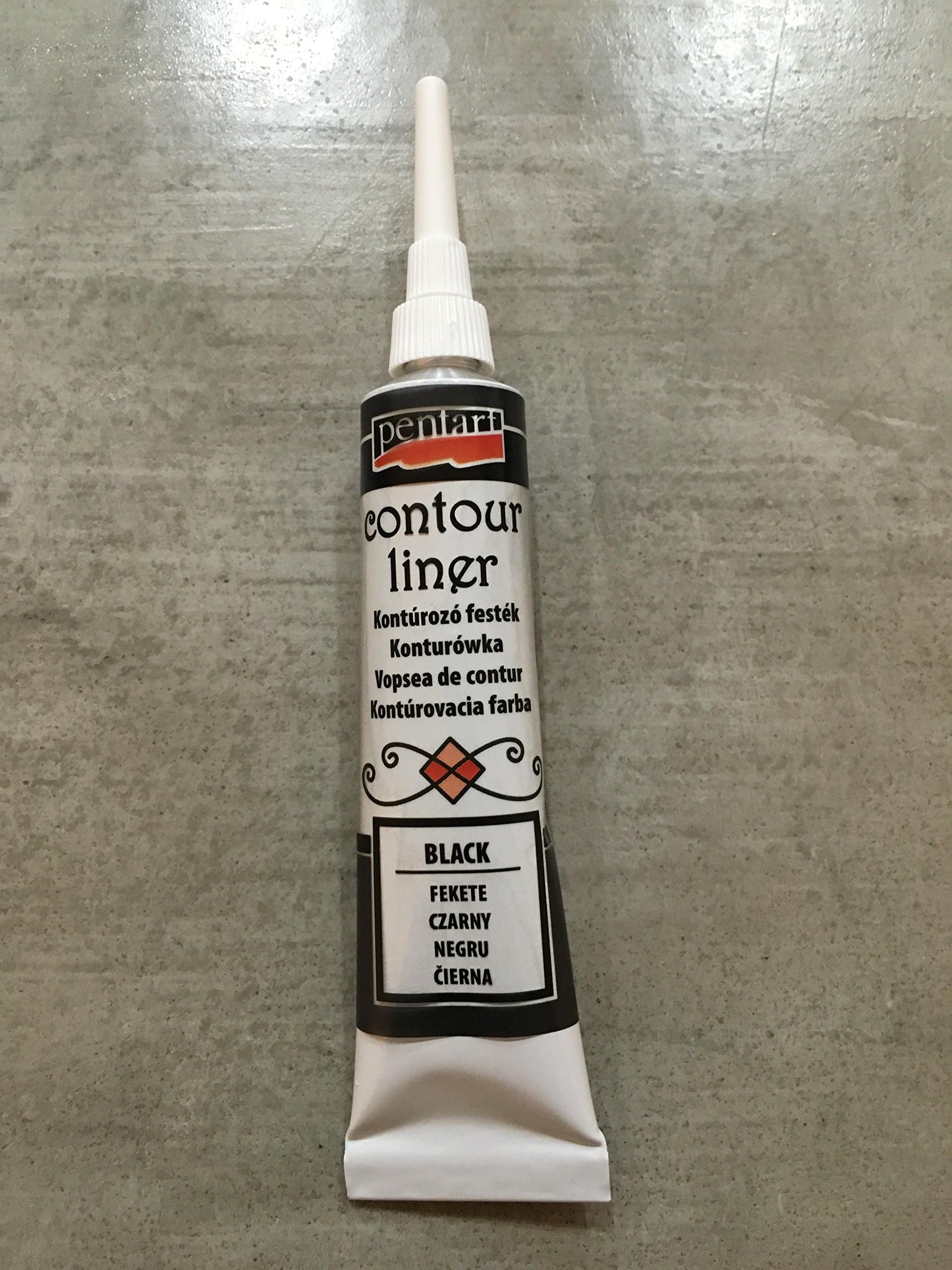 Pentart Glass Colors Contour Liner 20 ml, Black