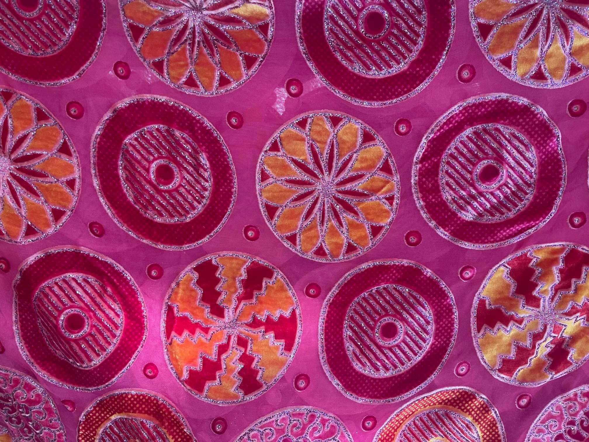 – Silk Chiffon With Velvet Design 6 Meters