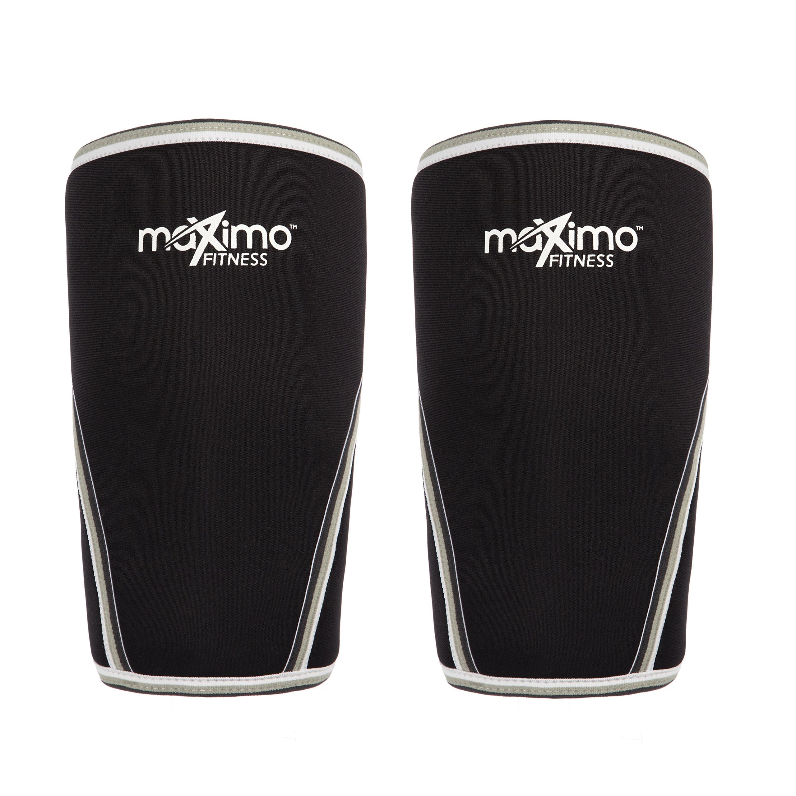 Maximo Fitness Knee Sleeves (1 Pair), 7mm Neoprene Compression Knee Support - Perfect for CrossFit, Weightlifting, Powerlifting, Running and all Sports - Ideal for Men & Women. (Medium, Black)