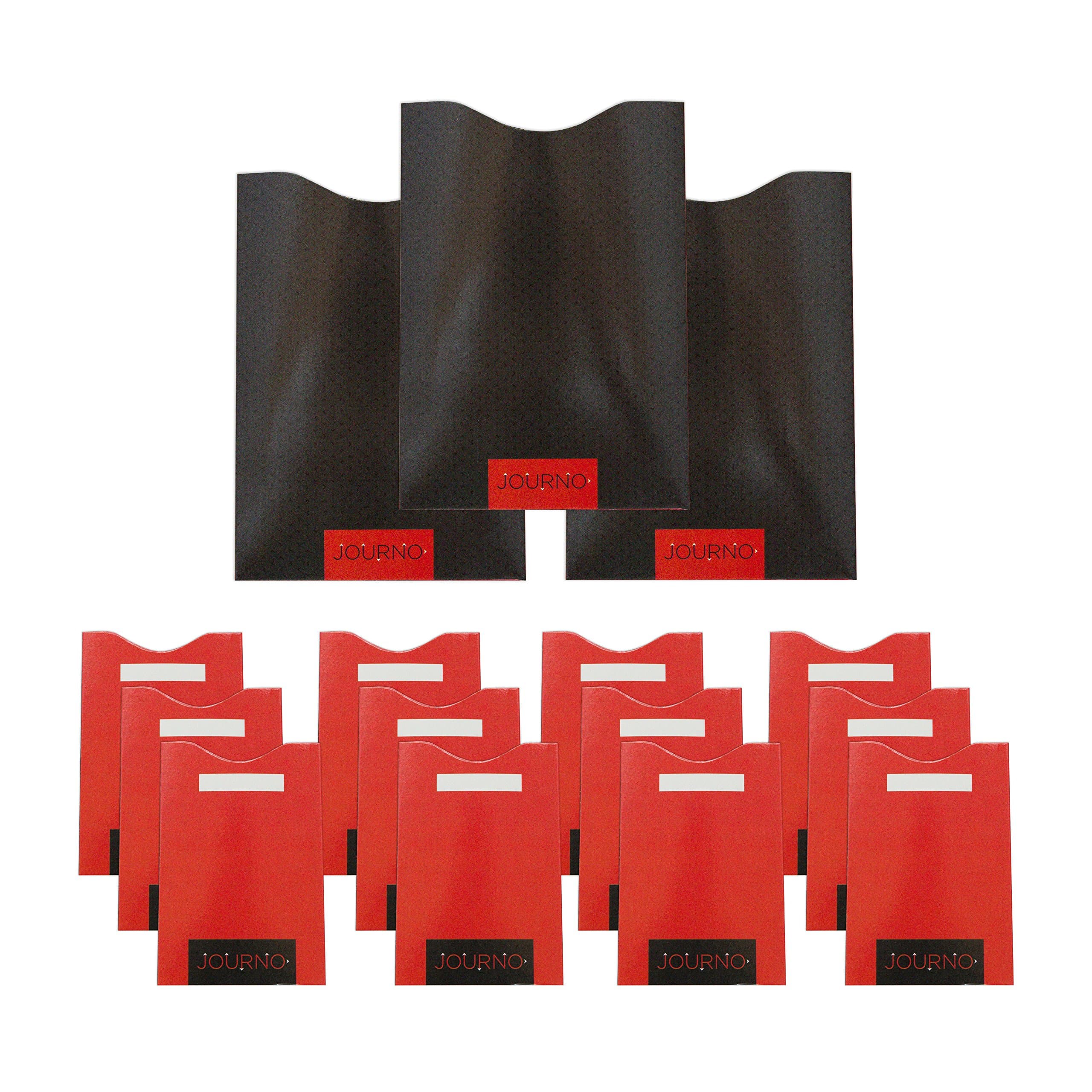 RFID Blocking Credit Card & Passport Sleeves. 12 Protective Sleeves For All Your Credit, Debit, & Bank Cards. 3 RFID Protective Security Holders For Your Passports. Beautifully Designed And Perfect To Keep You Safe Traveling On Vacation Or At Home. By Journo Travel.