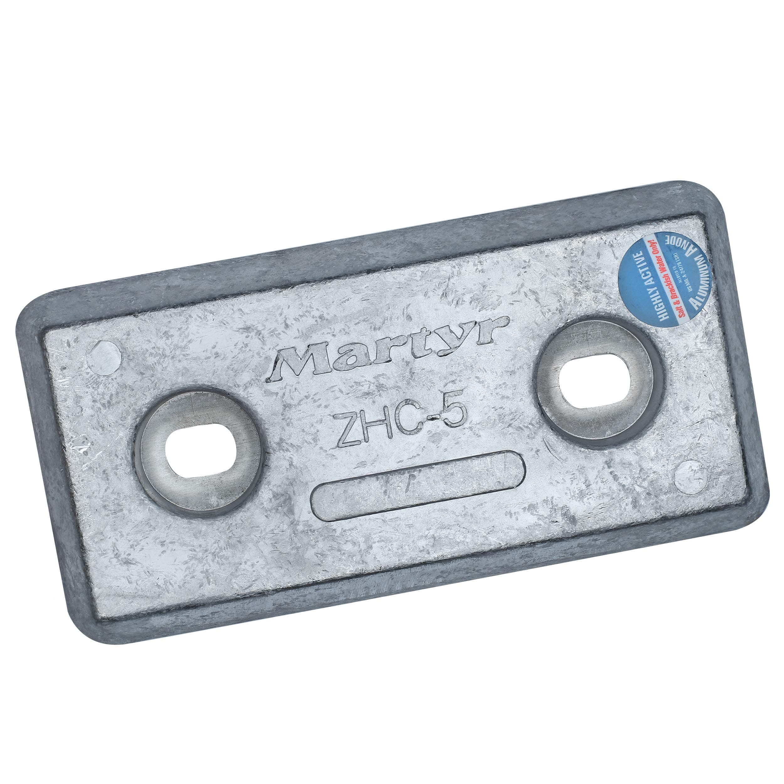 Anodes, CMZHC5AA, Aluminum Pleasurecraft ZHC-5 Large Streamlined Bolt-On Hull Anode β Marine Boat Sacrificial Anode for Saltwater & Brackish Corrosion Protection