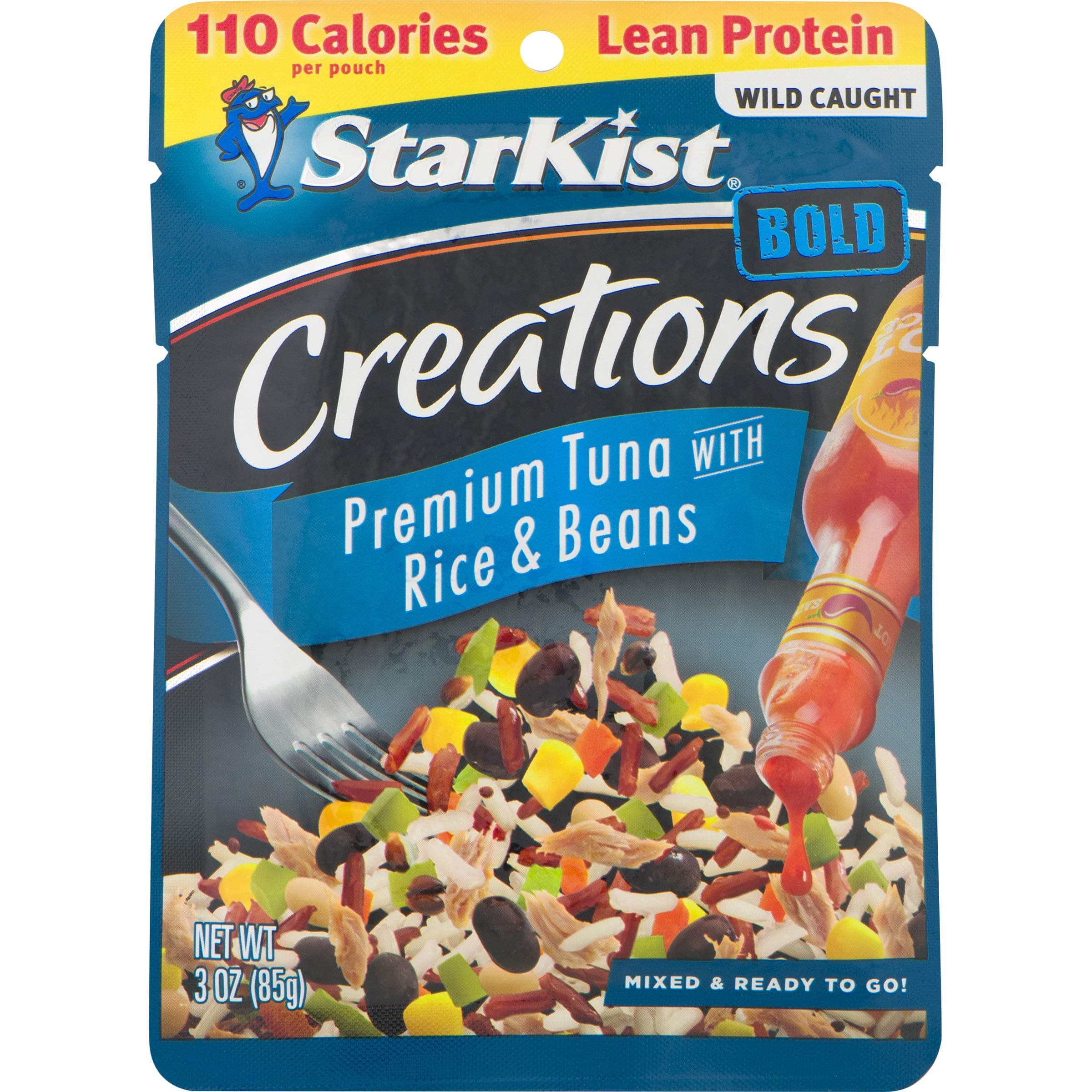 StarKist Tuna Creations BOLD, Rice & Beans in Hot Sauce, 3 Oz, Pack of 24