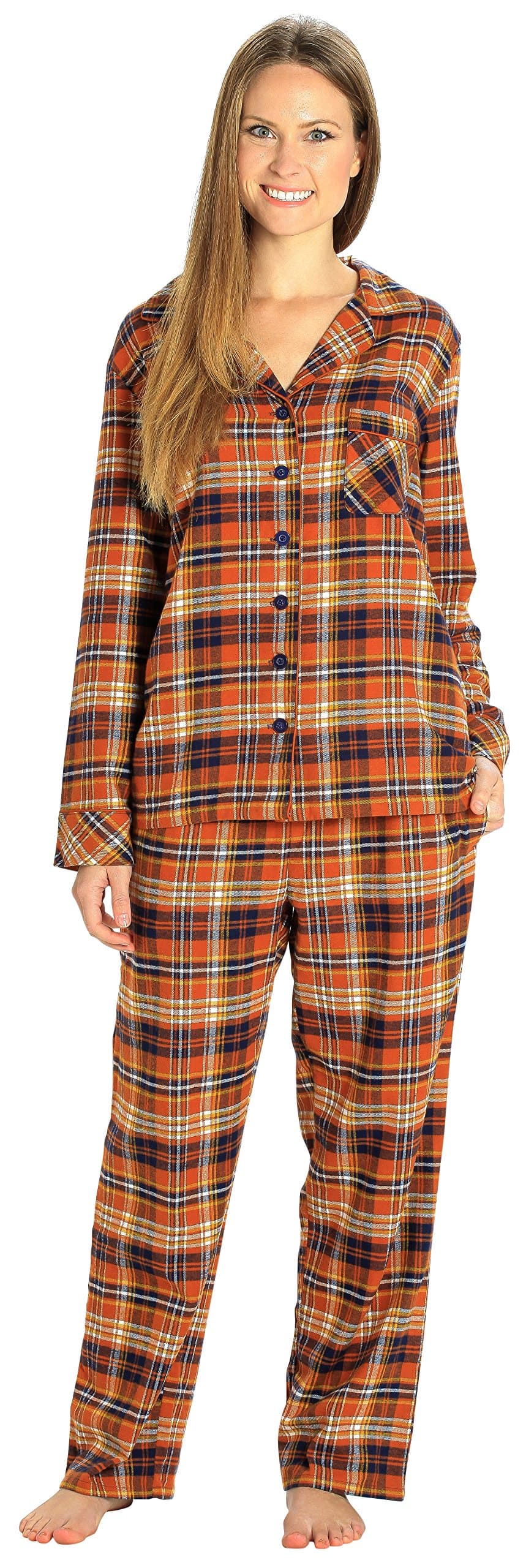 EVERDREAMSleepwear Womens Flannel Pajamas, Long 100% Cotton Pj Set