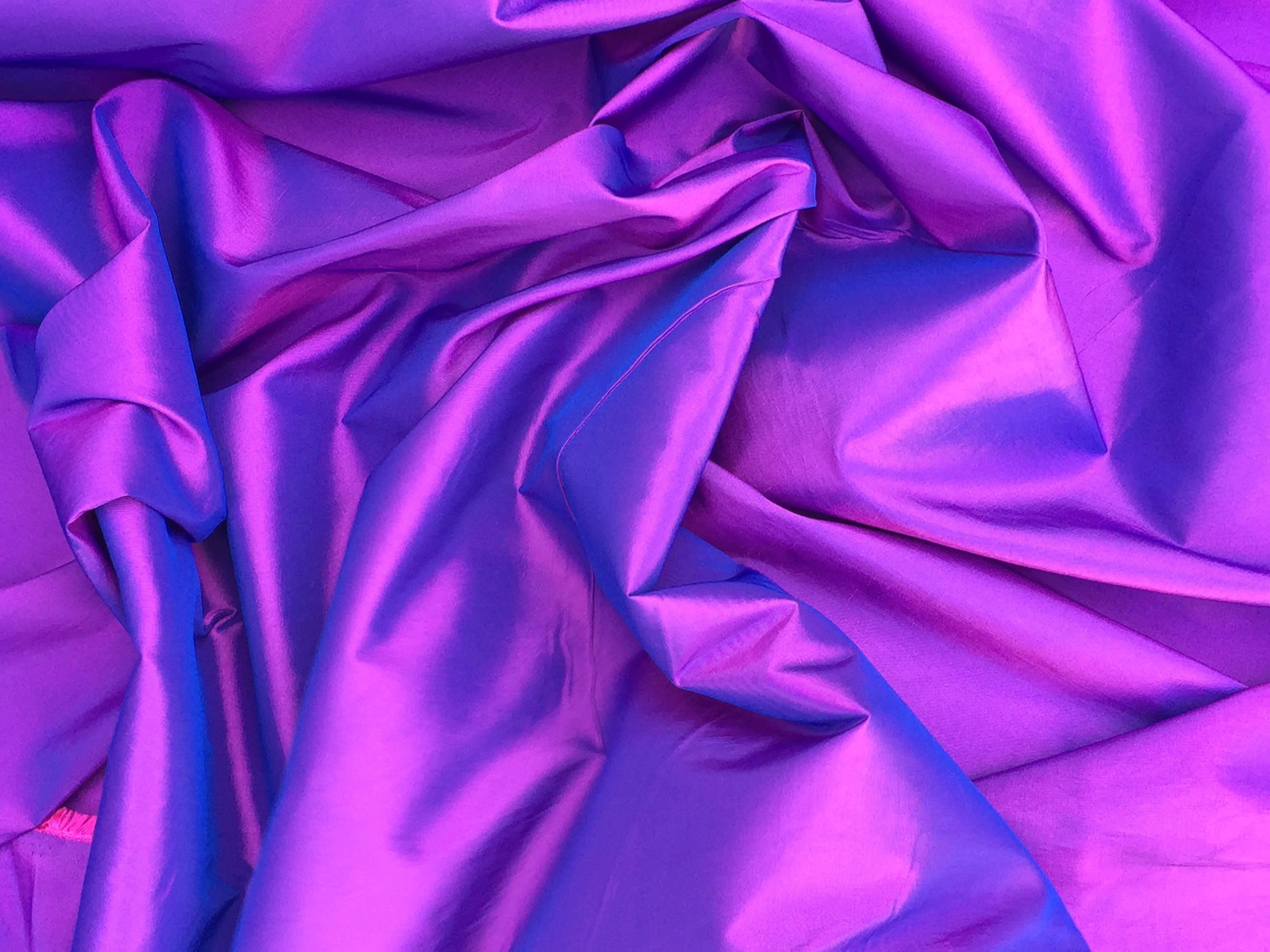 Fabrics Online Uk 58" Wide Plain Shot Silk Taffeta Dress Curtain Fabric Purple - Per Metre - Fabric Is Sold By The Meter