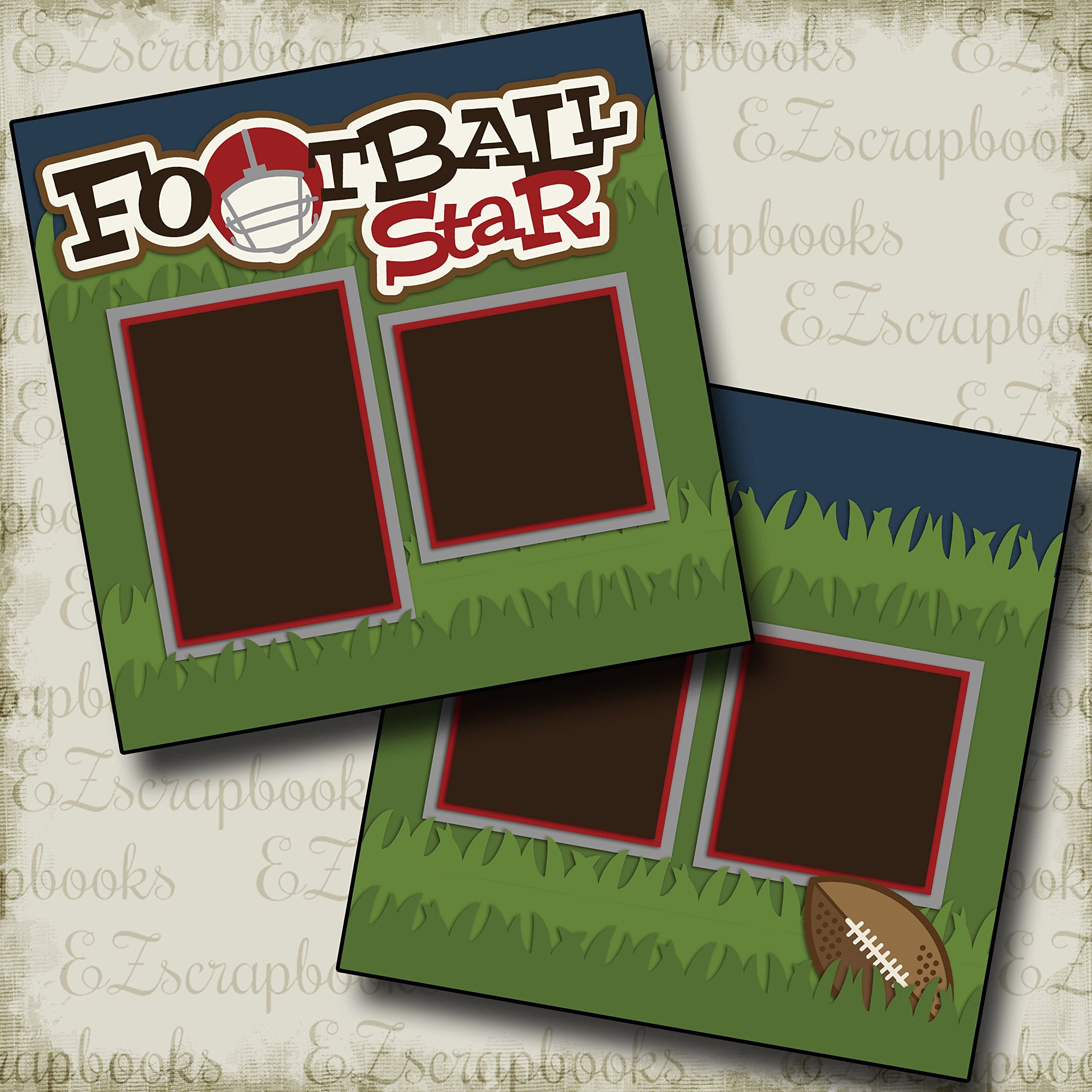 FOOTBALL STAR - Premade Scrapbook Pages - EZ Layout 497