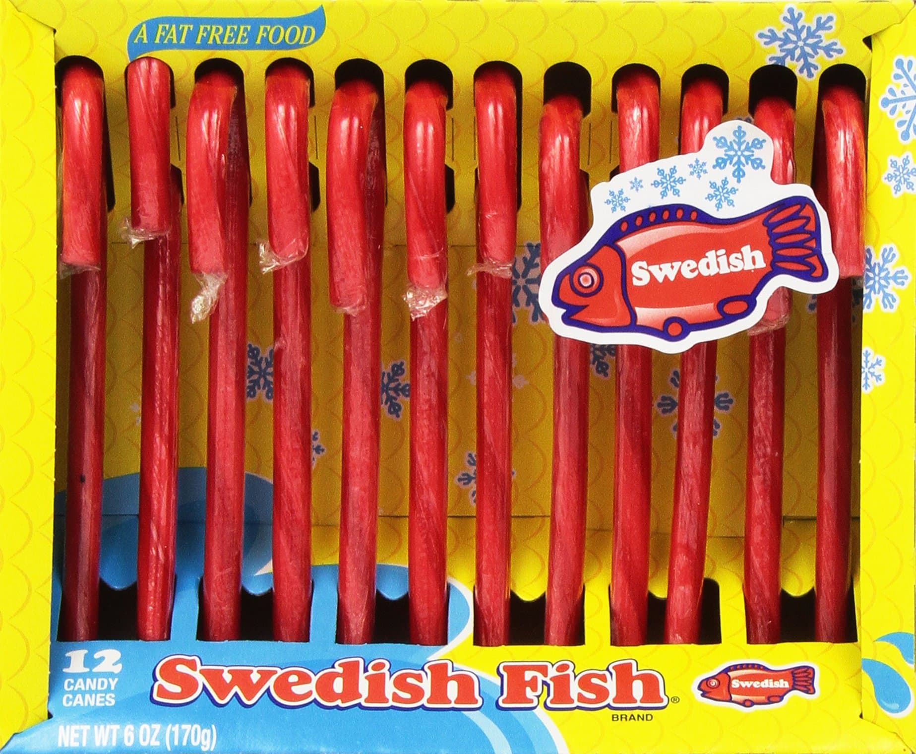 Swedish Fish Seasonal Candy Canes, 6 Ounce (Pack of 12)