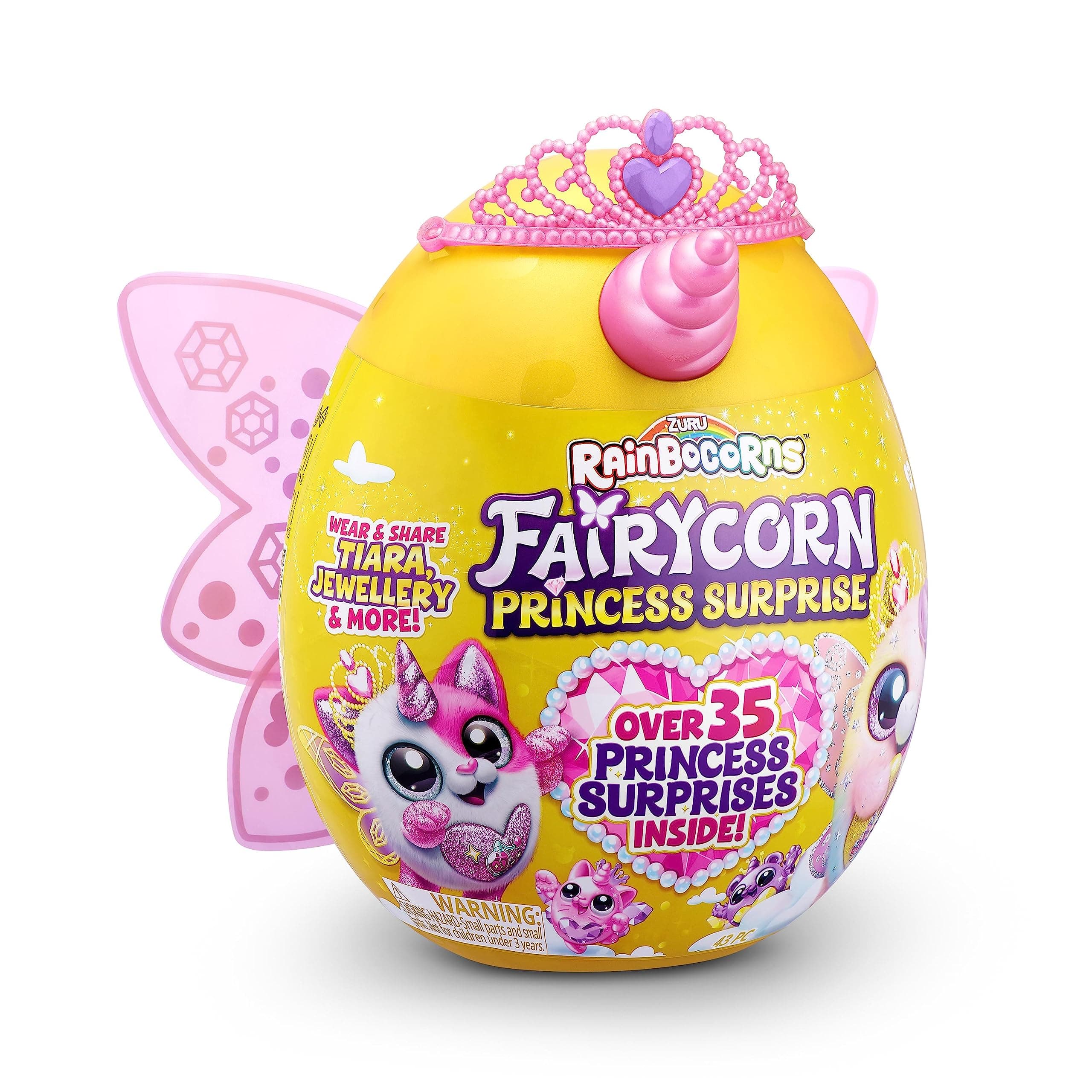 Rainbocorns Fairycorn Princess Surprise (Puppy)11" Collectible Plush Stuffed Animal, Surprise Egg, Wearable Fairy Wings, Magical Fairy Princess, Ages 3+ Soft toys or Girls, Children (9281)
