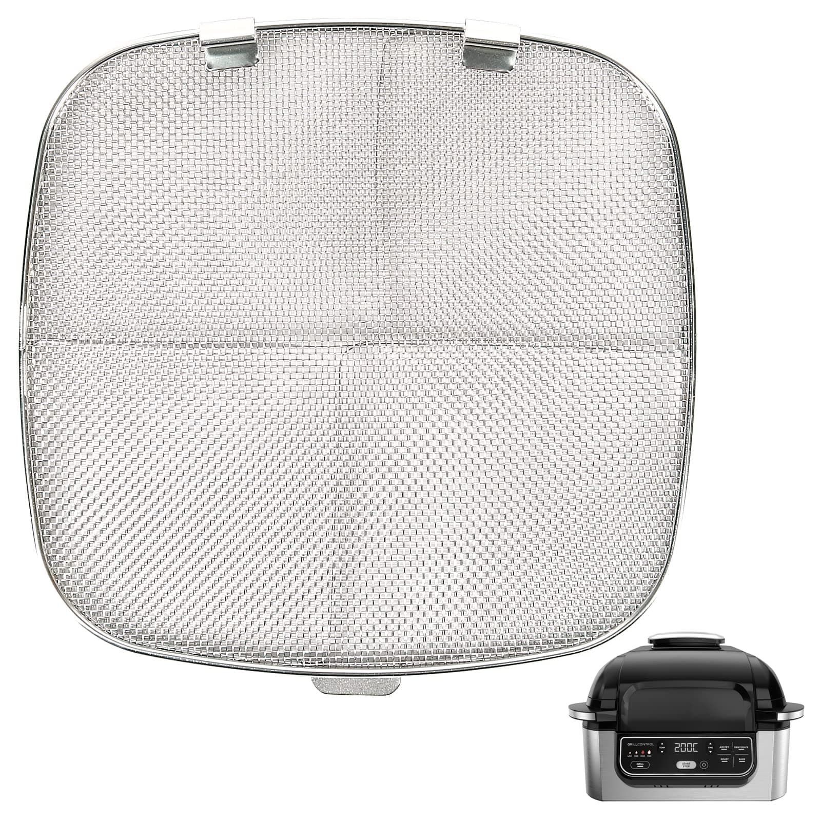 BYKITCHEN Stainless Steel Splatter Shield for Ninja Foodi AG301, Air Fryer Accessories for Ninja Foodi 5-in-1 Indoor Grill, Replacement Parts for Ninja Foodi AG300, AG300C,AG301C, AG302, AG400