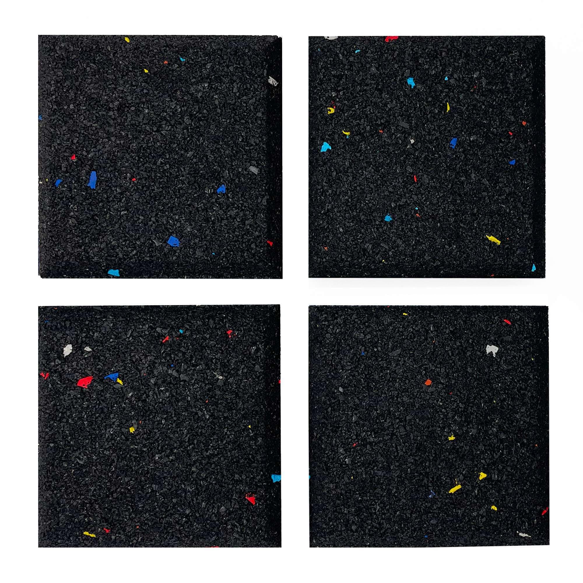 Nicoman Treadmill Mat Pad Heavy Duty Fitness Gym Treadmill Pad, High Density Floors Carpets Protectors Home Gym Anti-slip Shock Absorbent 15mm 10 x 10cm (Galaxy Black, 4 Pack)