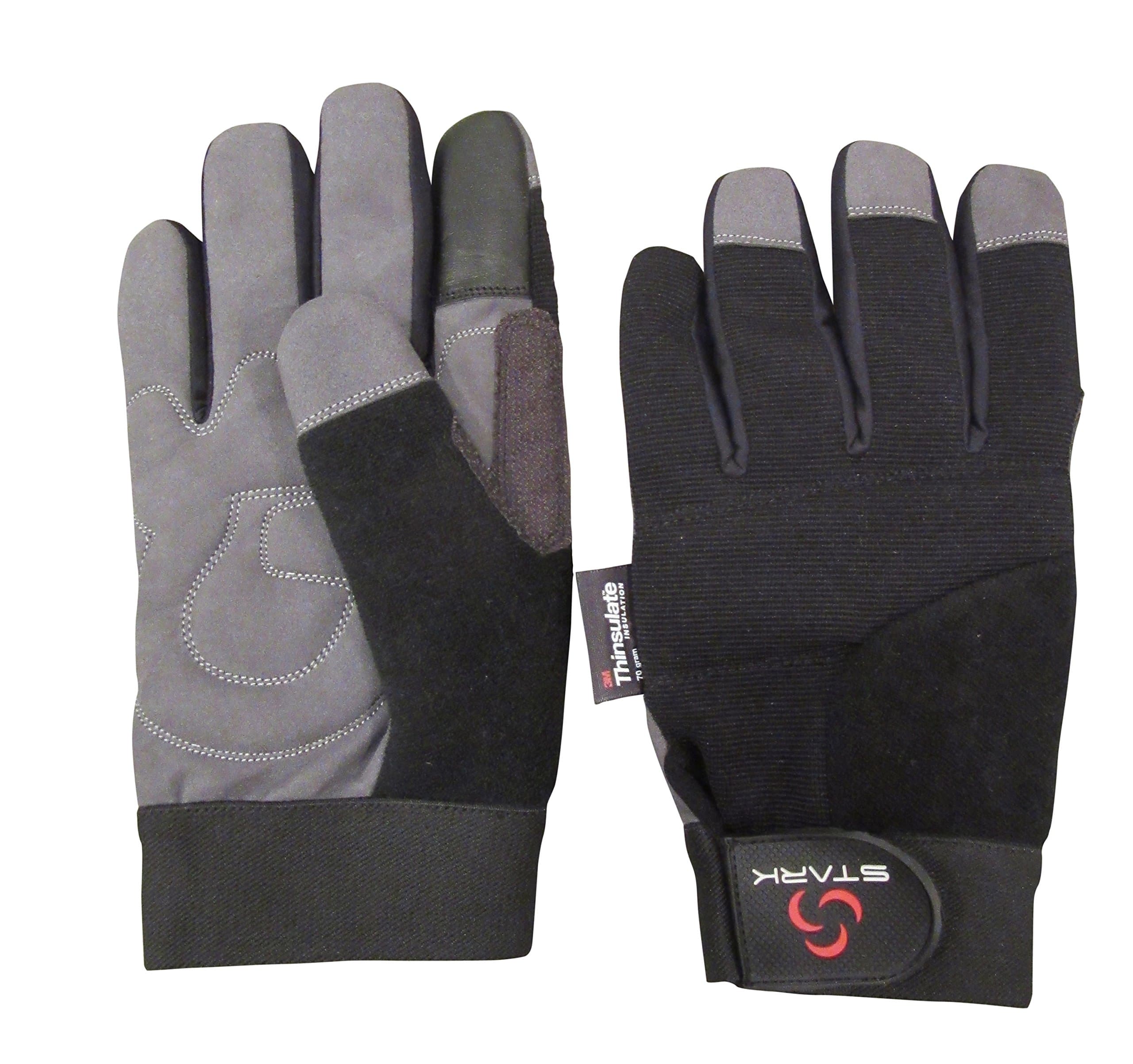 Stark Winter Work Gloves - Skiing, Snowmobiling, Construction, Mechanic Gloves (XL, Black)