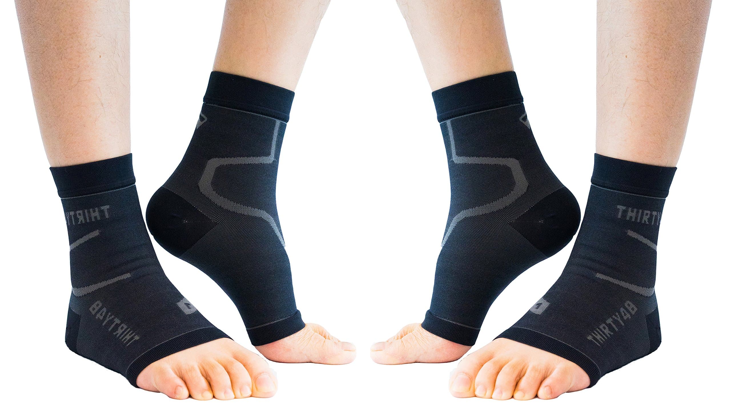 Thirty48 Plantar Fasciitis Compression Socks(1 or 2 Pairs), 20-30 mmHg Foot Compression Sleeves for Ankle/Heel Support, Increase Blood Circulation, Relieve Arch Pain, Reduce Foot Swelling