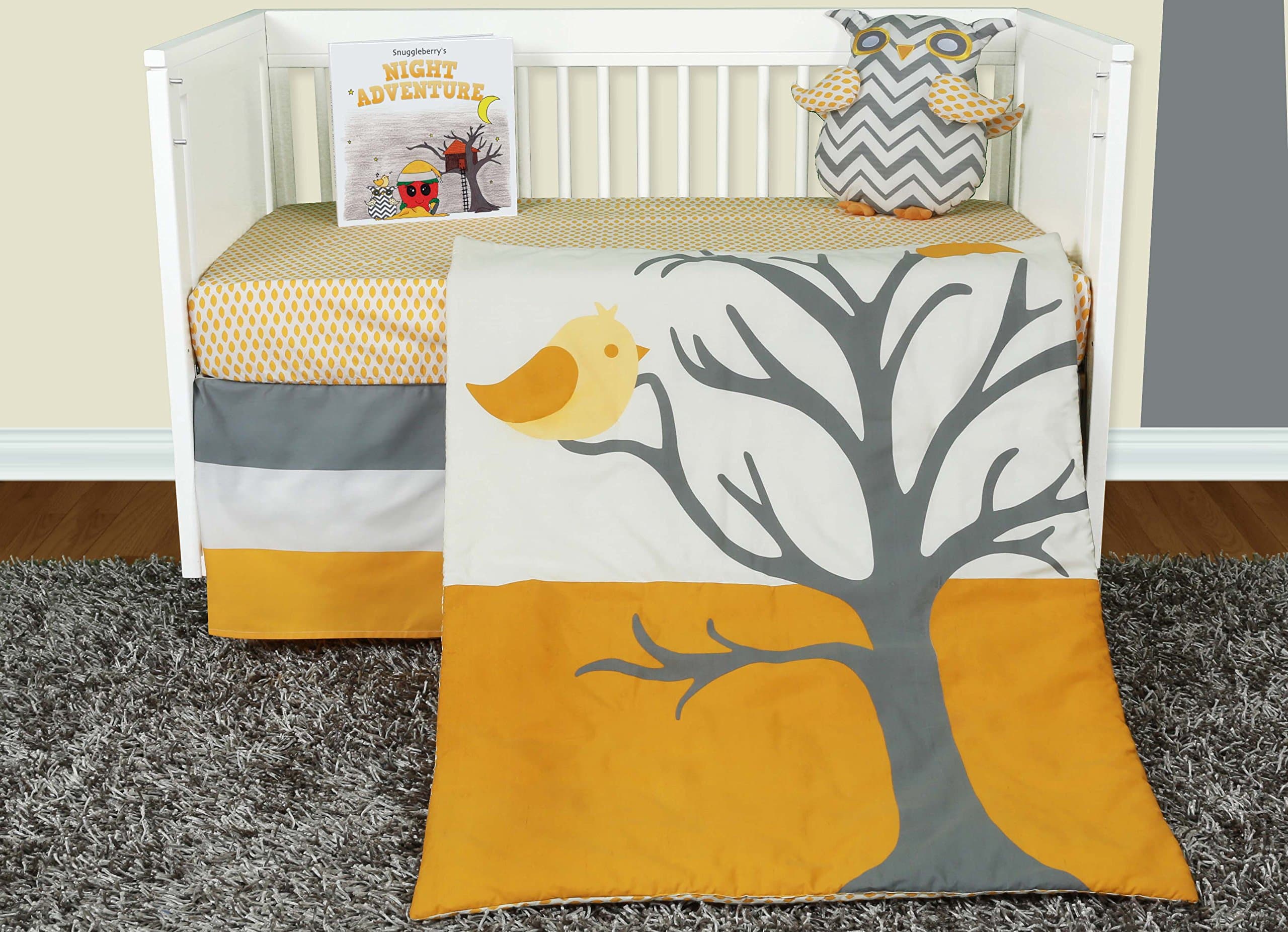 Nightie Night Owl 5 Piece Crib Bedding Set with Storybook