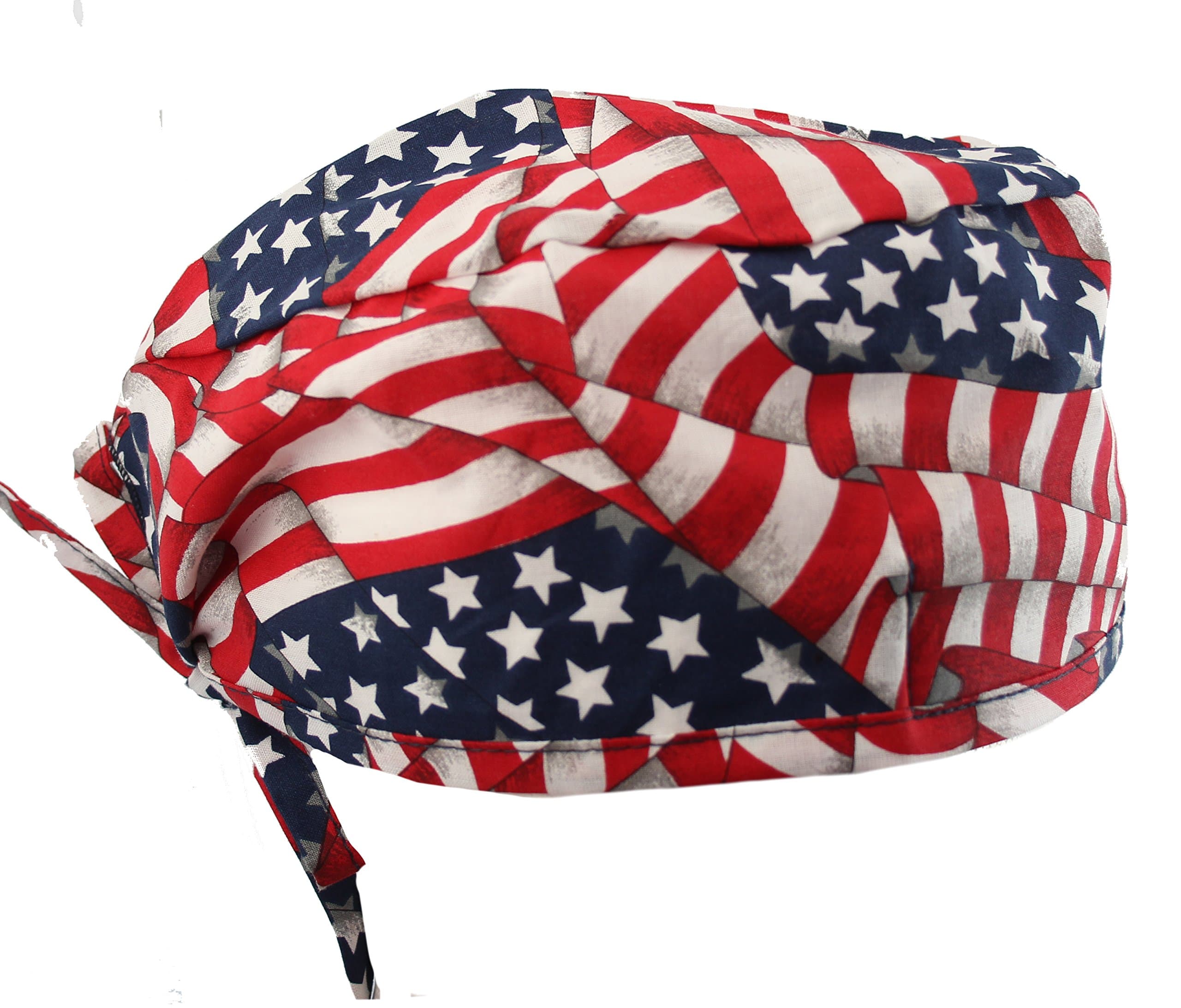 Stars & Stripes USA American Flag Scrub Cap Hat