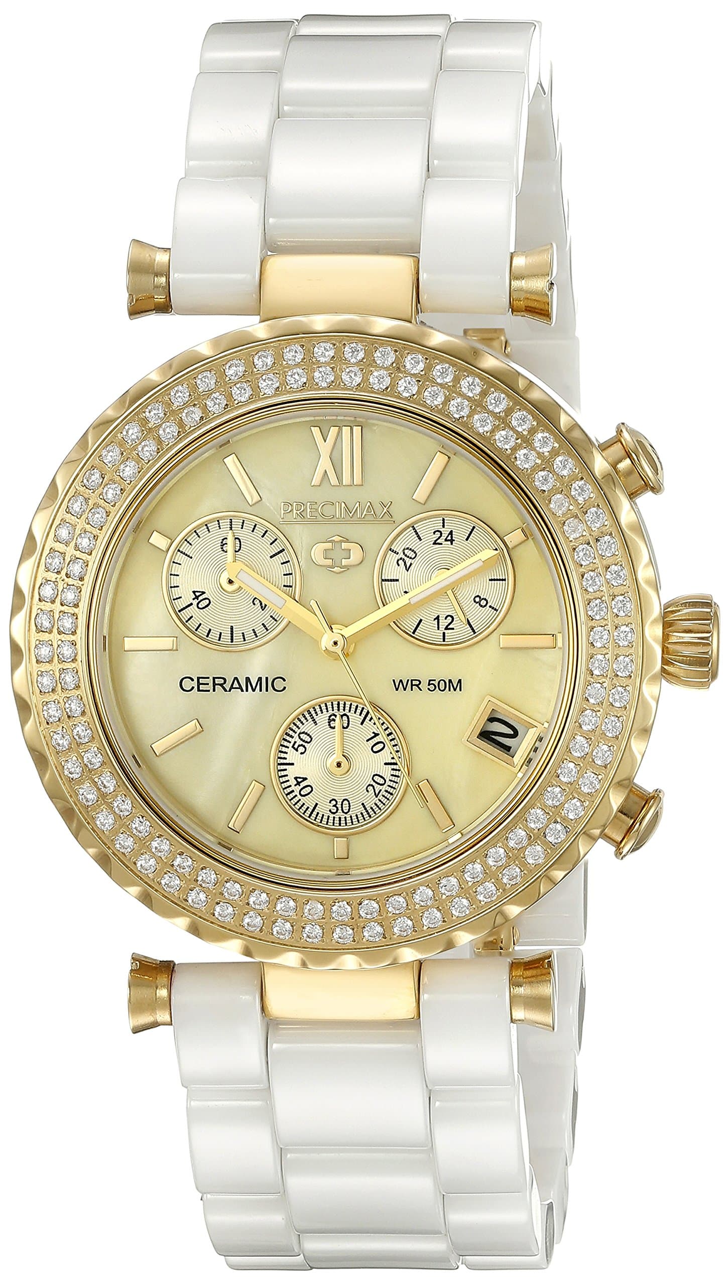 Women's PX13375 Lily Elite Crystal Analog Display Japanese Quartz White Watch
