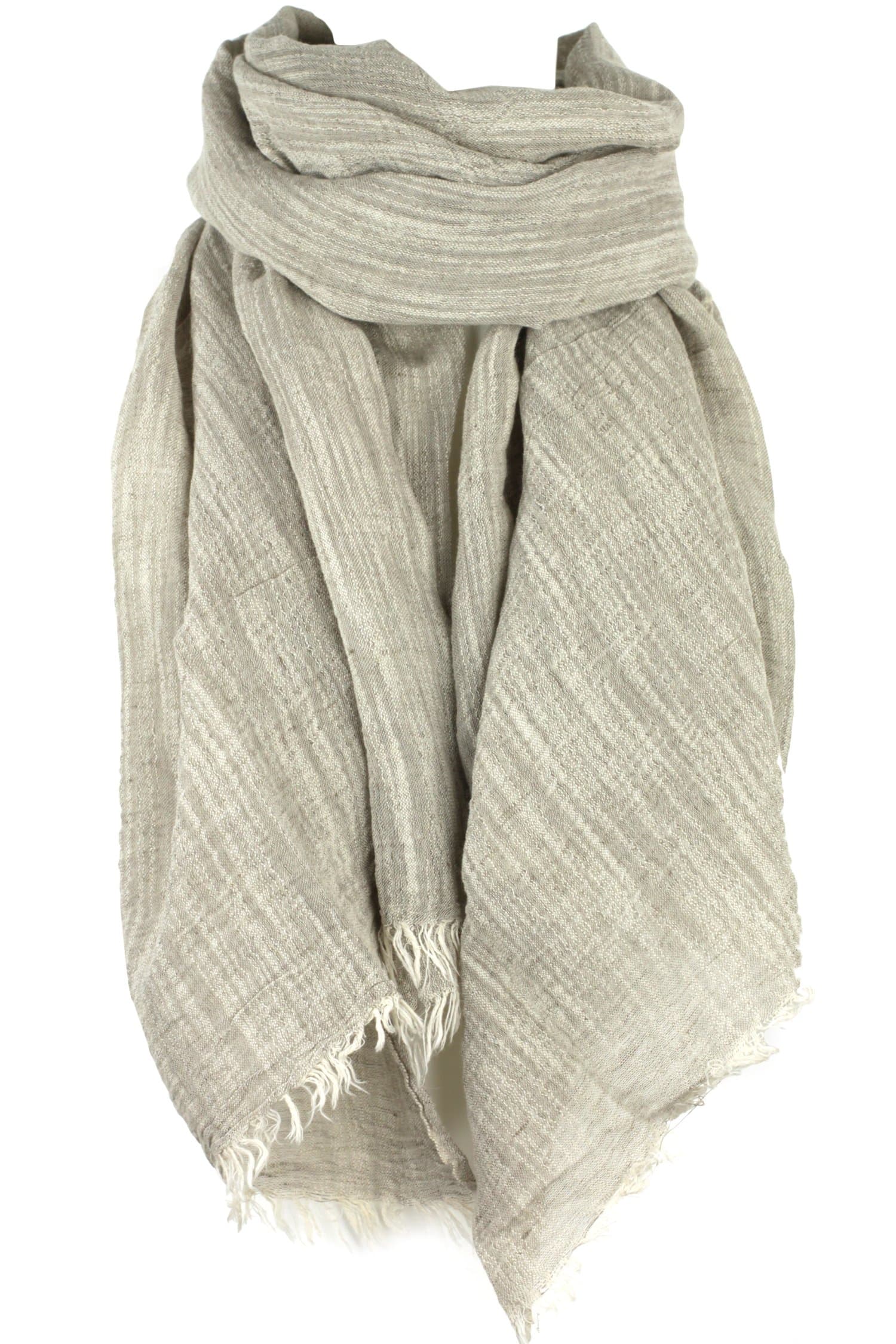 Linen & Cotton Scarf Shawl Wrap - 76 x 28 Inch