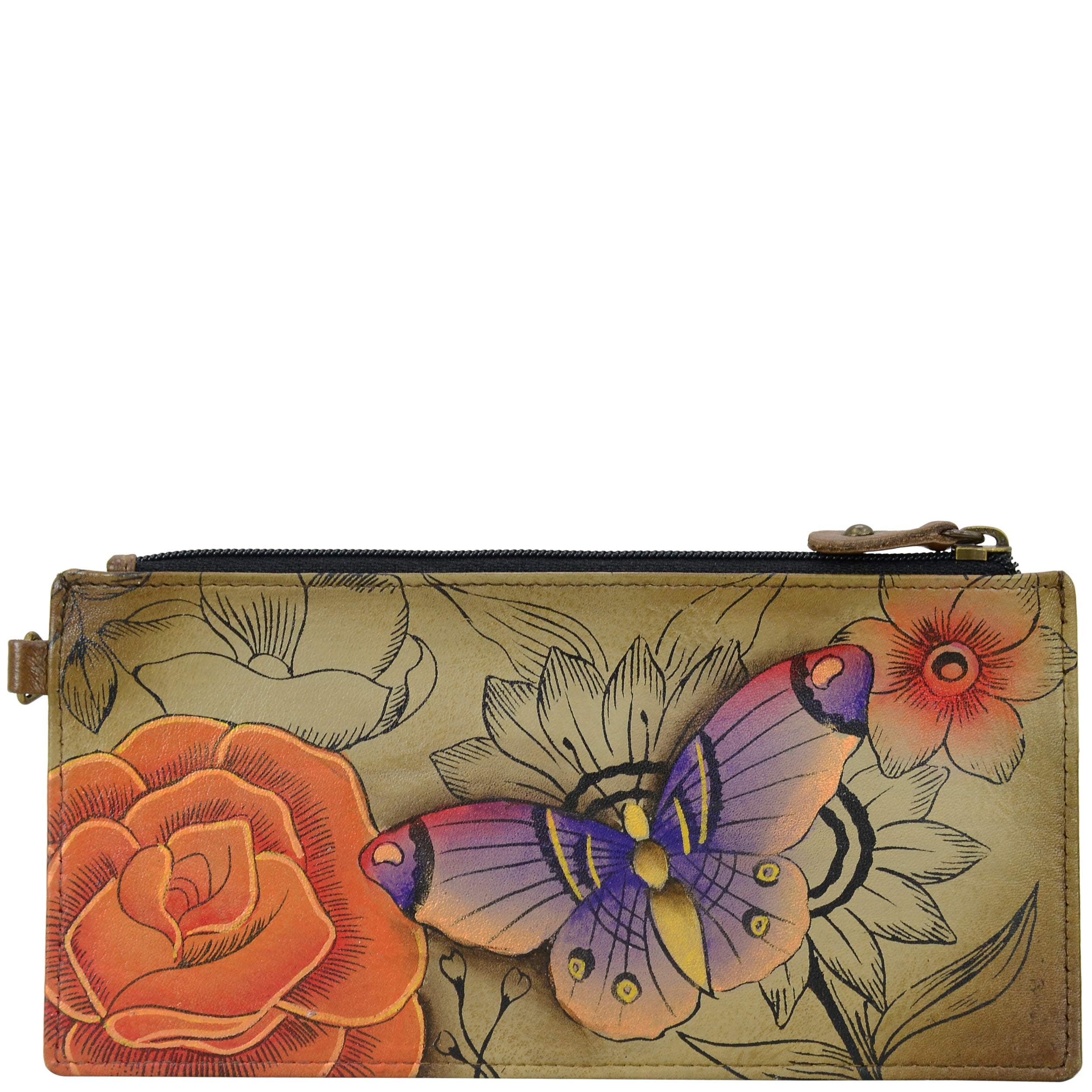 Women's Hand Painted Genuine Leather Organizer Wallet
