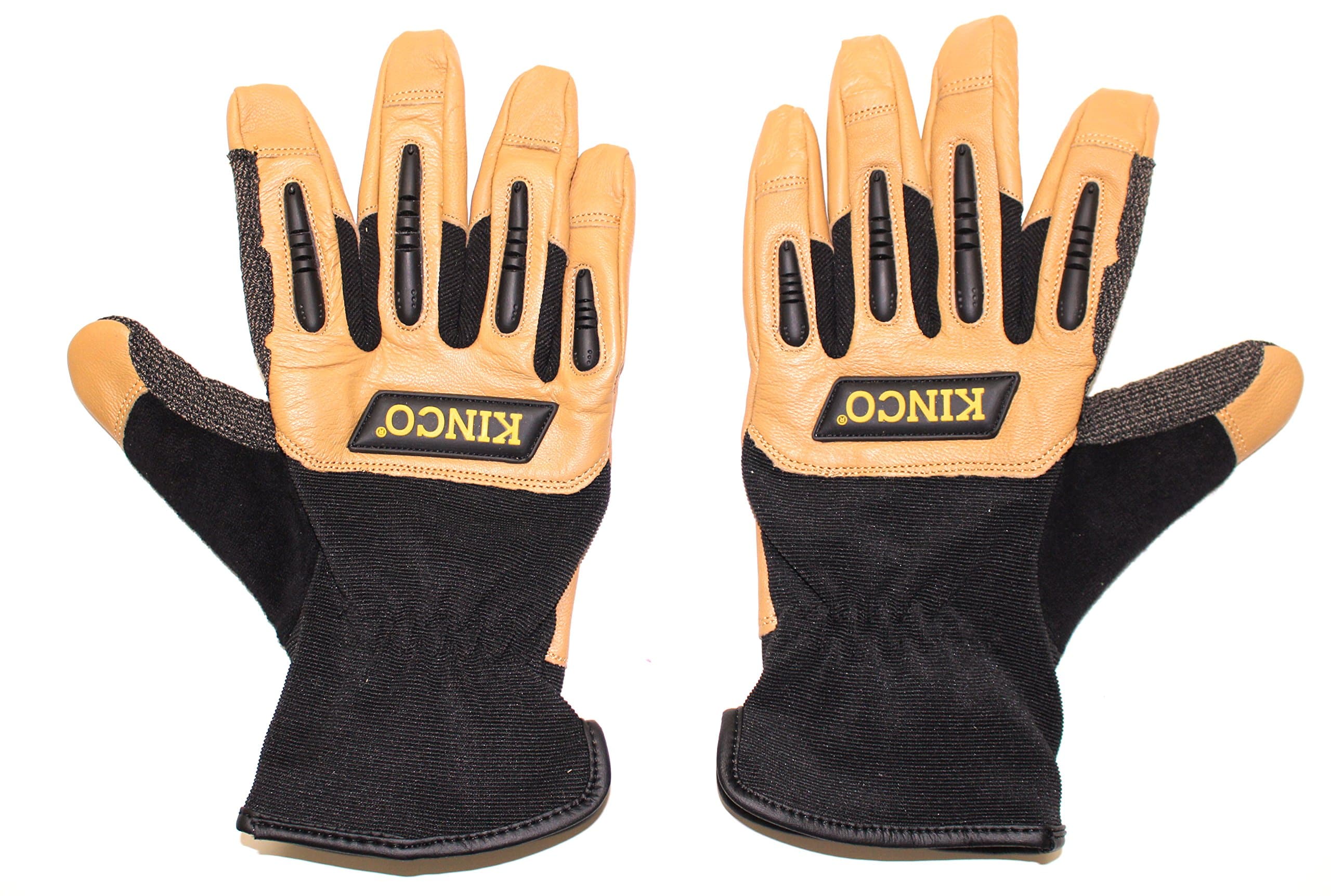 KincoPro 2132 Grain Goatskin/Synthetic Hybrid w IMPACT Protection Work Glove - New to Market. Lightweight, Cut Resistant Patch, Shock Absorbing Palm Pads, TPR Impact Protection!!! (Extra Large)
