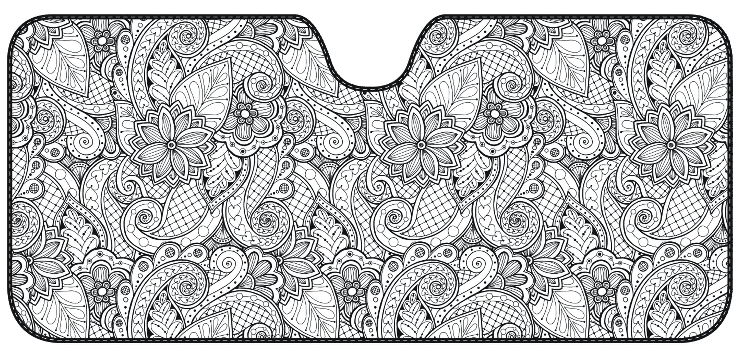 Automotive Windshield Sunshade: Color Your Own Design with 8 Markers, Universal Fit