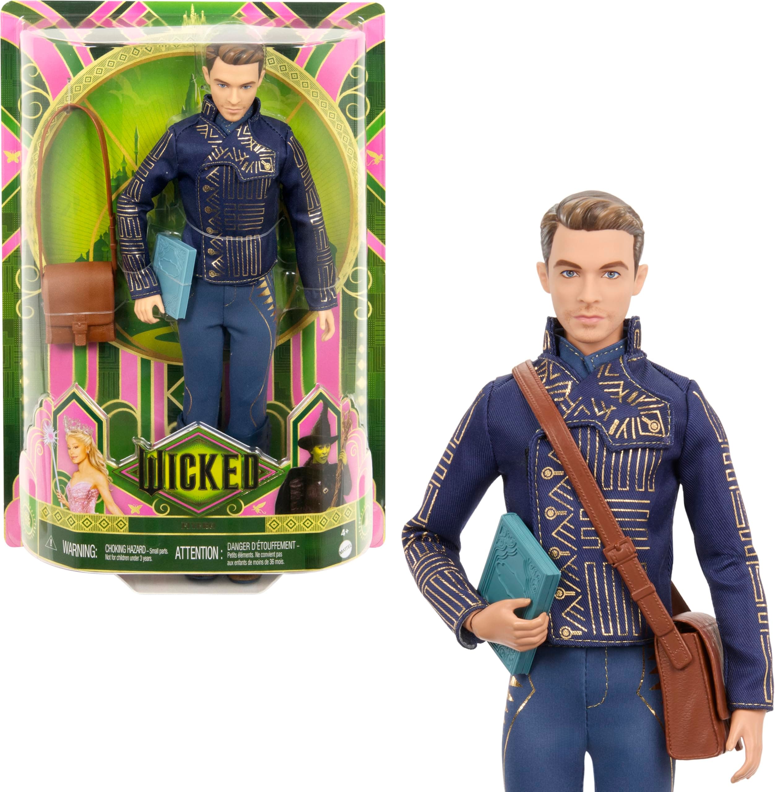 Universal Wicked Fiyero Fashion Doll with Posability, Removable School Uniform, Boots, & School Satchel and Textbook Accessory