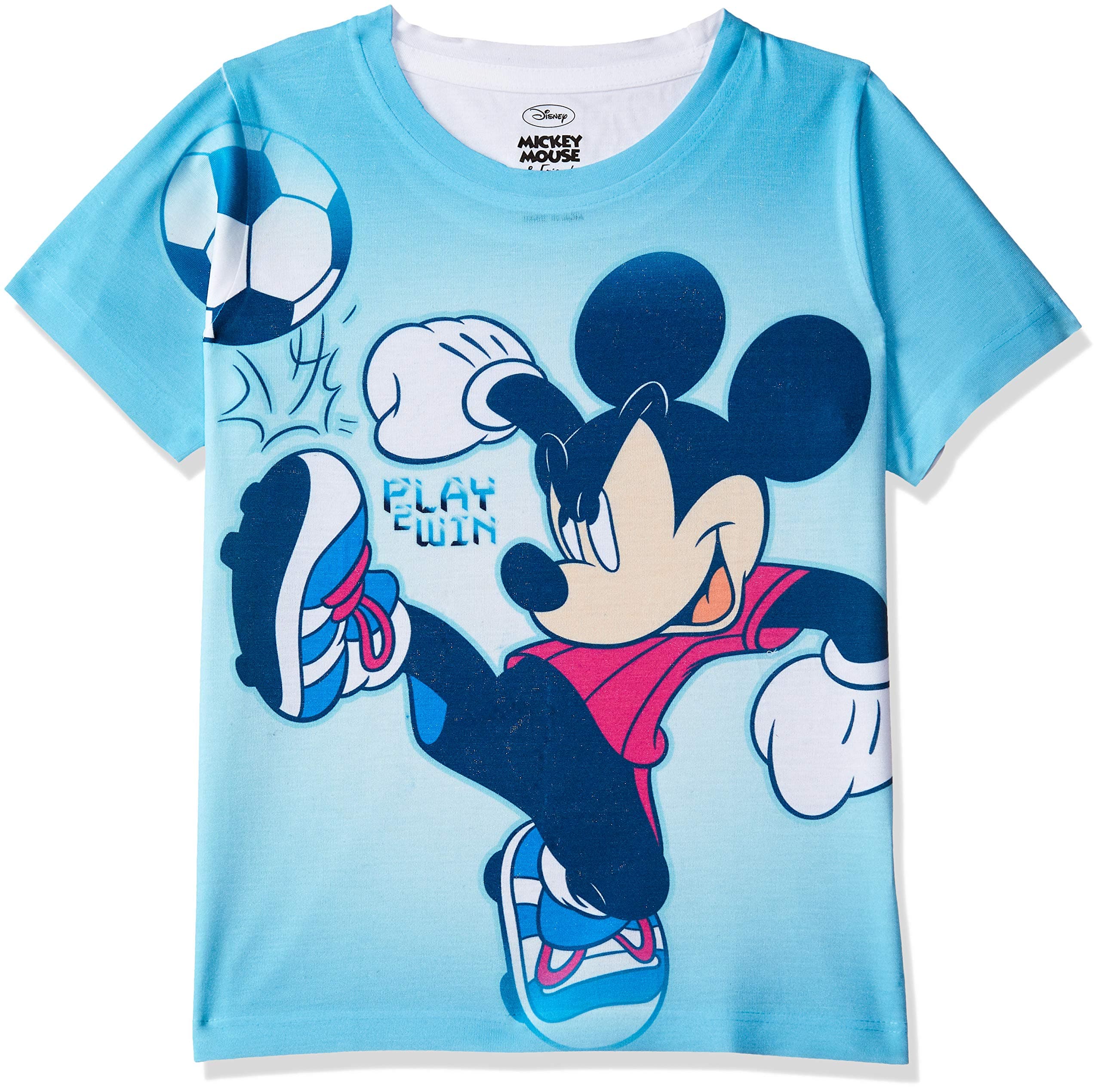 Mickey Mouse Boys' Animal Print Regular Fit T-Shirt