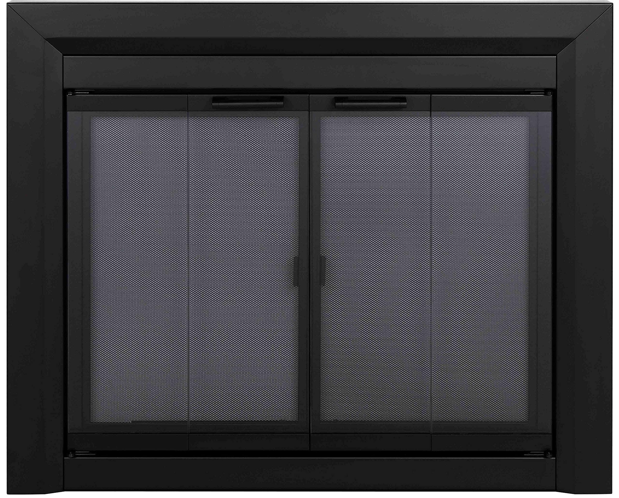 Pleasant Hearth Clairmont Fireplace Glass Door, Medium (CM-3011) , Black