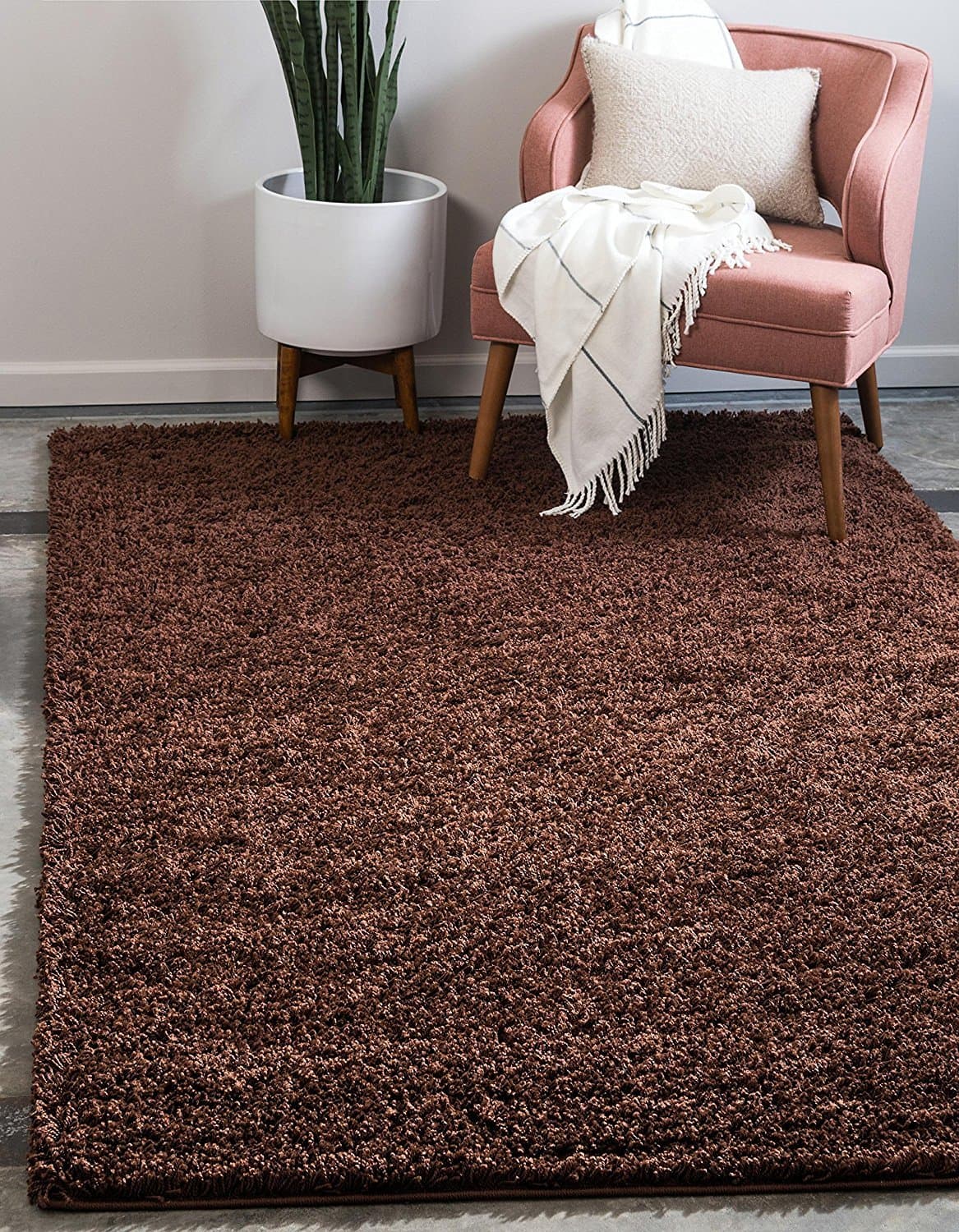 Bravich RugMasters Chocolate Brown Extra Large Rug 5 cm Thick Shag Pile Soft Shaggy Area Rugs Modern Carpet Living Room Bedroom Mats 160 x 230 cm (5'3" x 7'7), BRAV-SGY-CAL-CHO-160230