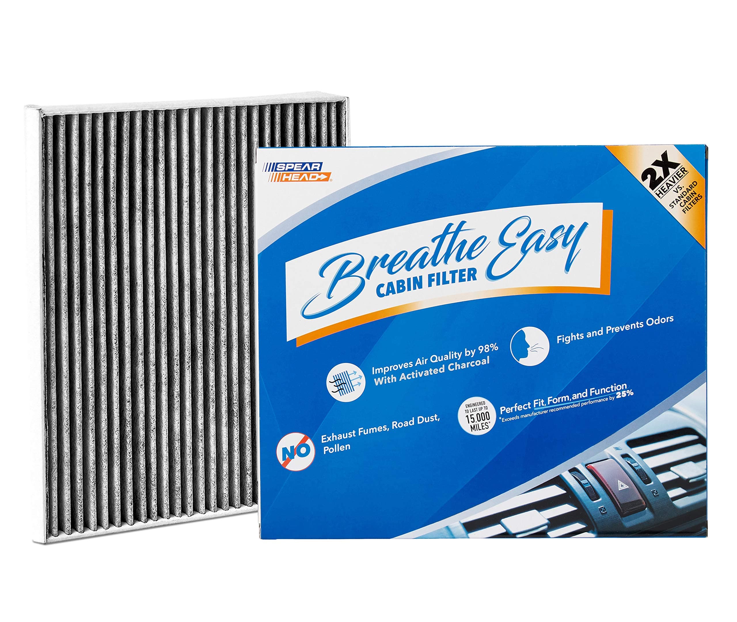 Spearhead Premium Breathe Easy Cabin Filter, Up to 25% Longer Life w/Activated Carbon (BE-150)