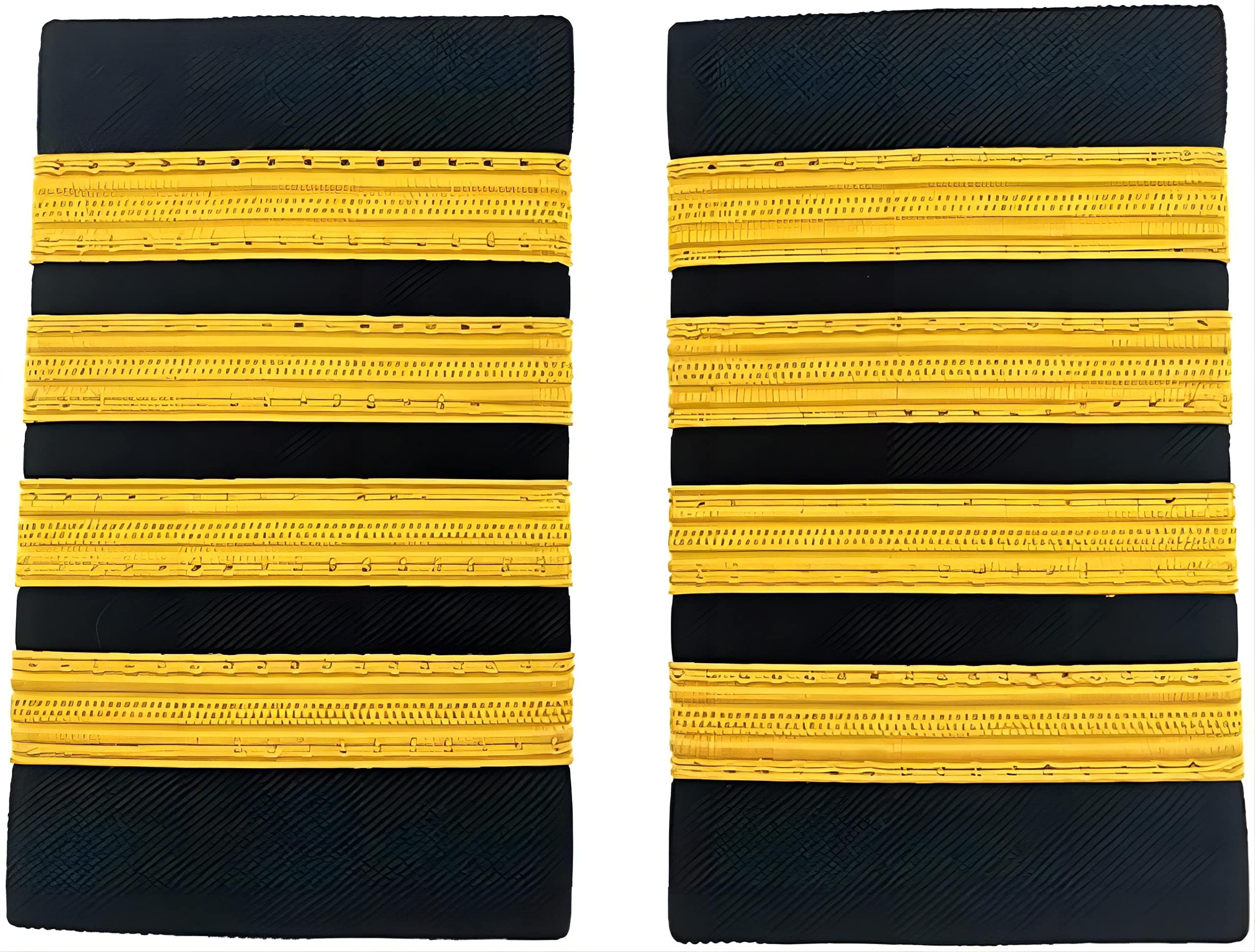 1 Pair Uniform Bars Airline Pilot Epaulets Captain Shoulder Boards Insignia Sliders Cosplay Epaulette Sliders (Four Bars Gold)