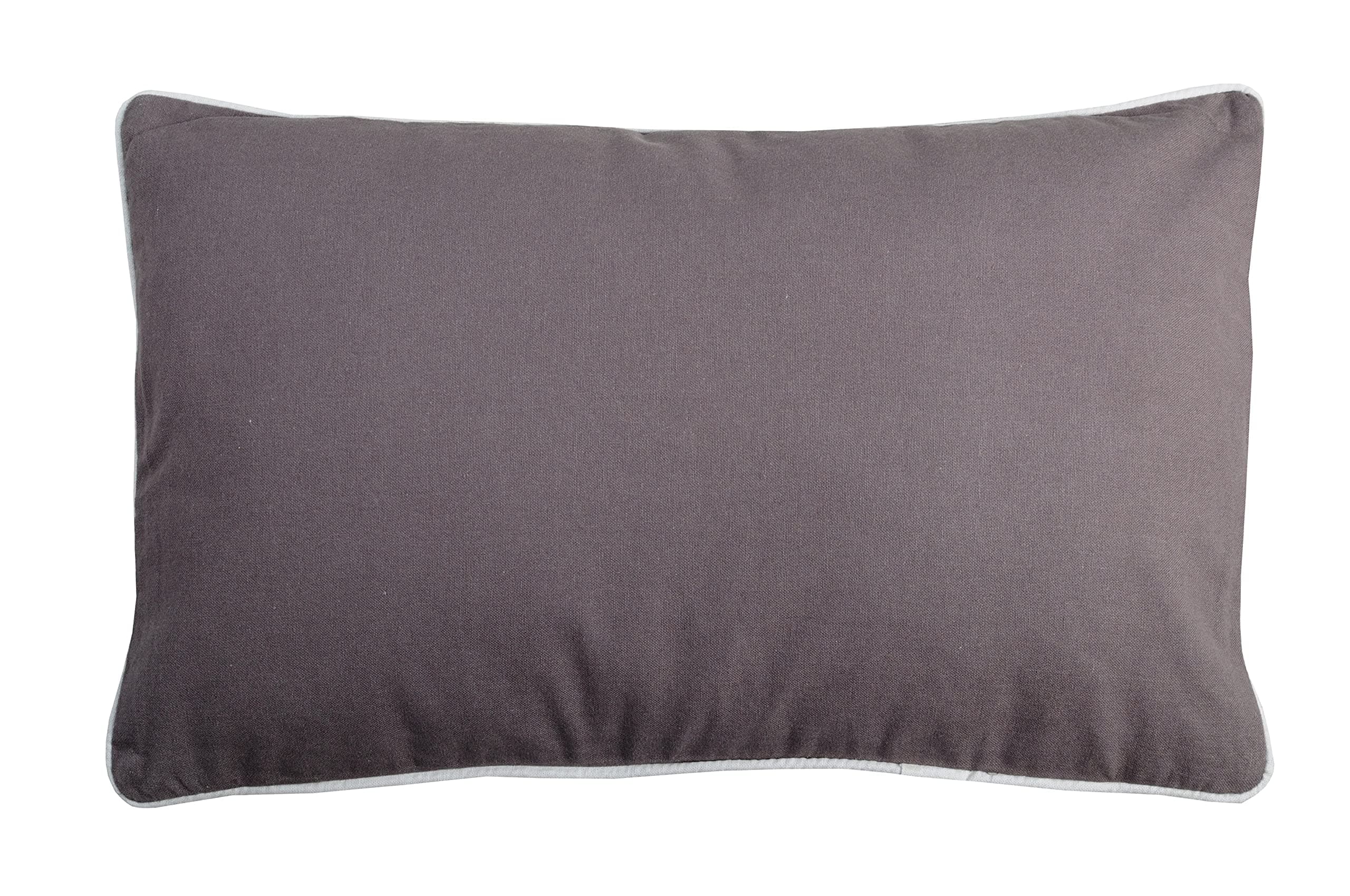 Lovely Casa Duo Cotton Cushion, Cotton, Gris/Perle, 50x30 cm