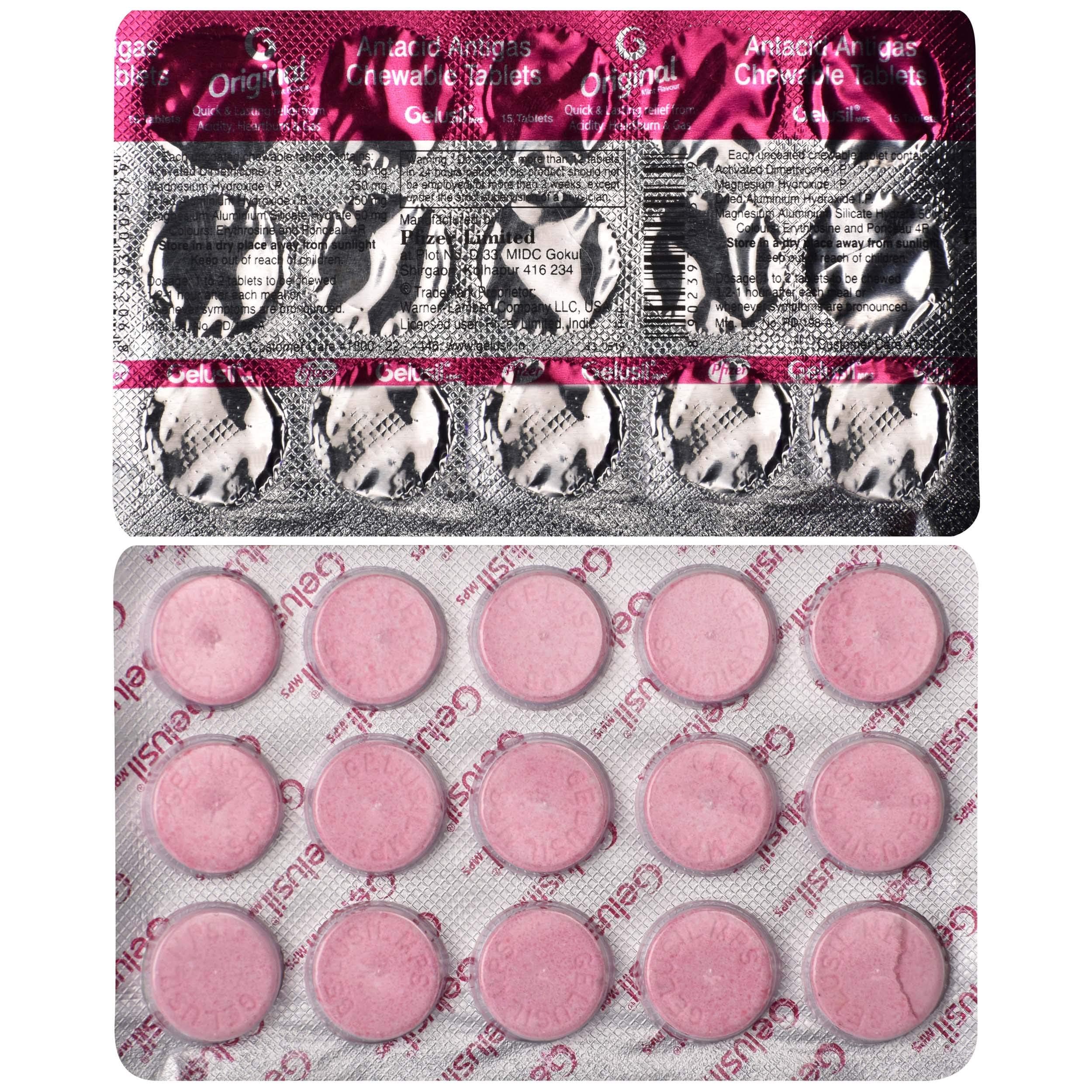 Gelusil MPS Original Mint Flavour - Strip of 15 Tablets