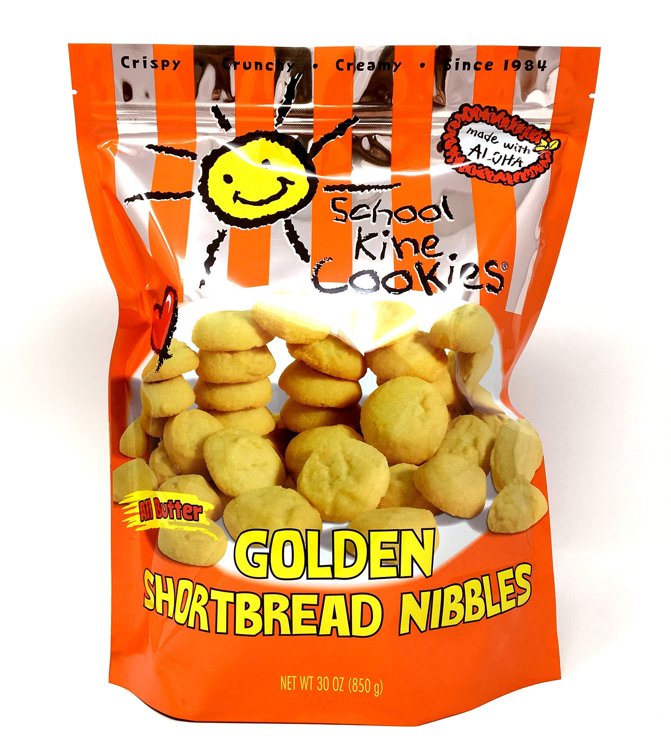 School Kine Cookies | Bite-Sized, Individual Snacks with Homemade Taste | Kid and Adult (Golden Shortbread Nibbles)