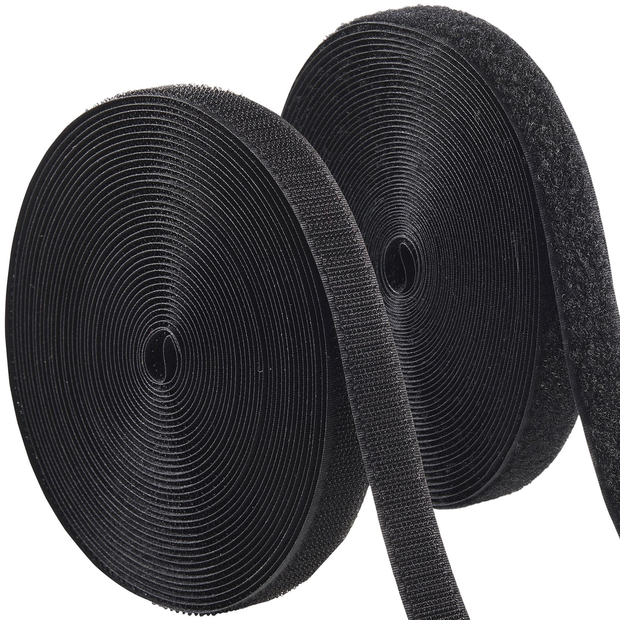 - ECOHomes 3/4 Inch Wide x 33 FT Sew On Hook and Loop Tape for Fabric Roll, Sewable Sew-On Strips for Clothing, Clothes, Fabric | No Adhesive Sewing Fastener Straps, Easy Sew in, Strong, Black