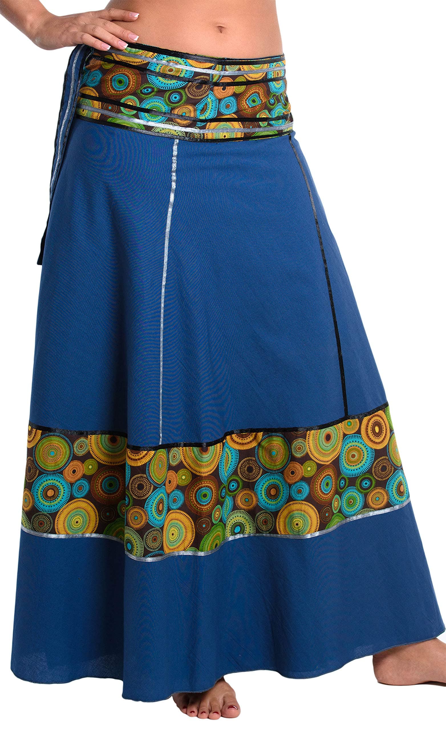 Ufash Wrap-Around Skirt Boho Goa Gipsy - Colorful Maxi Skirt from India, with Ties - Skirt for Women & Men - in Winter & Summer - Many Different Designs