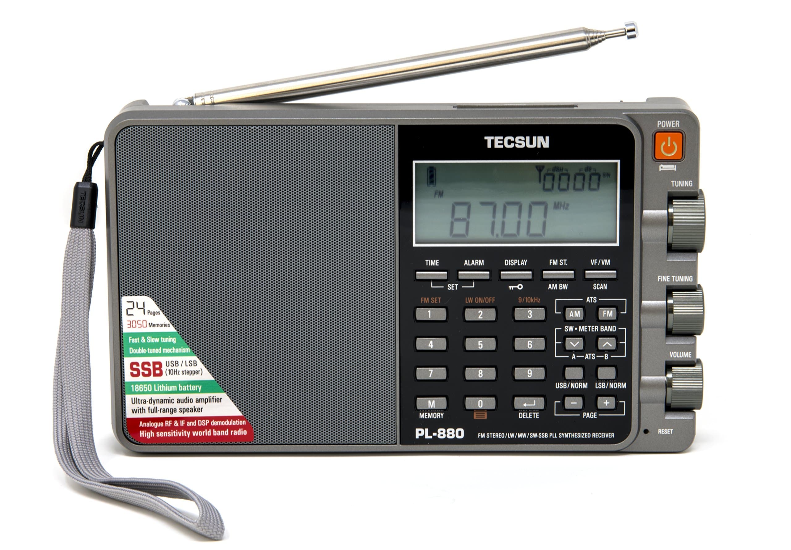 Tecsun PL-880 Portable Band Radio Receiver with AM/FM/SSB Modes