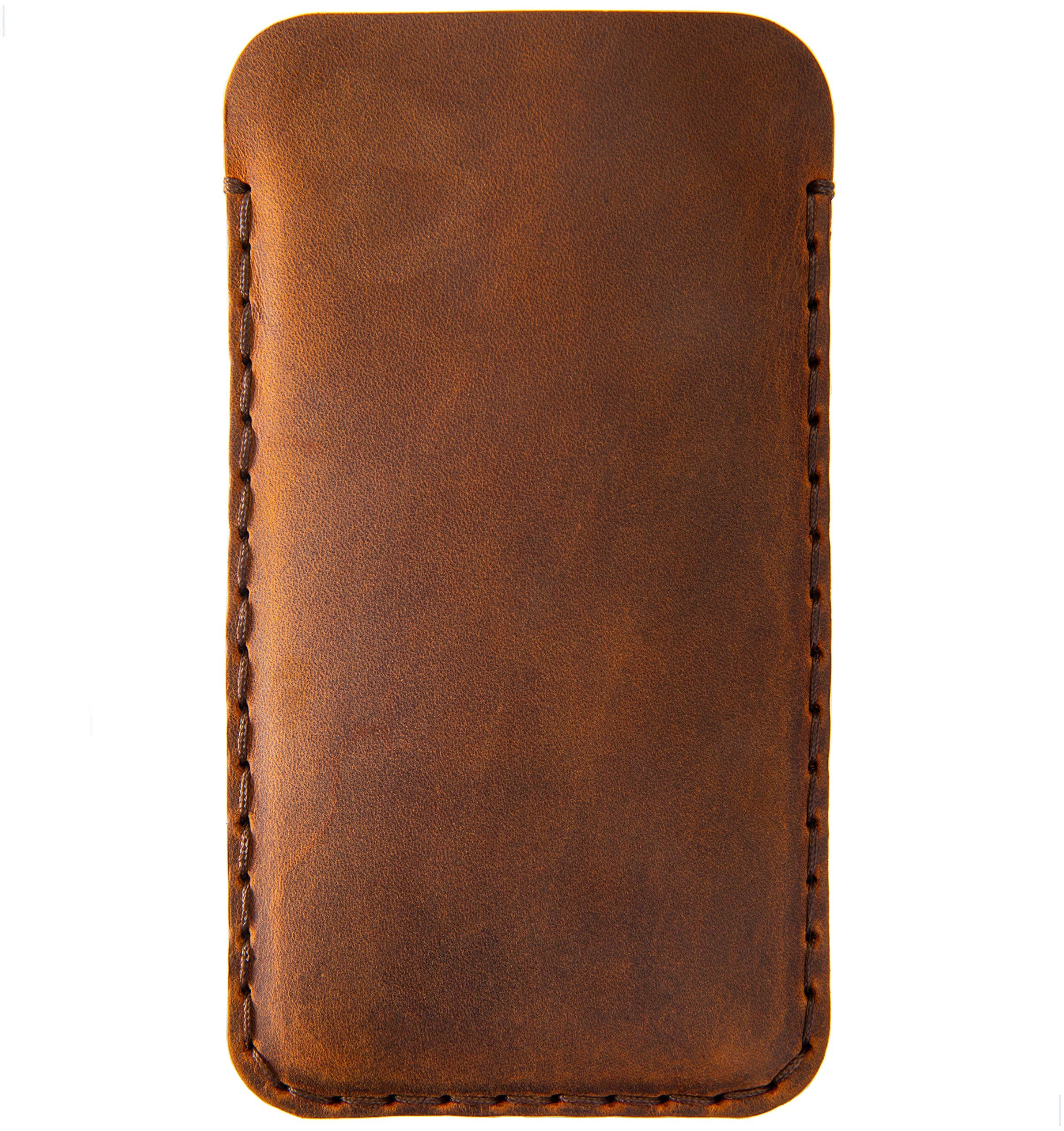 Italian leather case for Samsung Galaxy S23+. Hand Stitched Pouch Cover.
