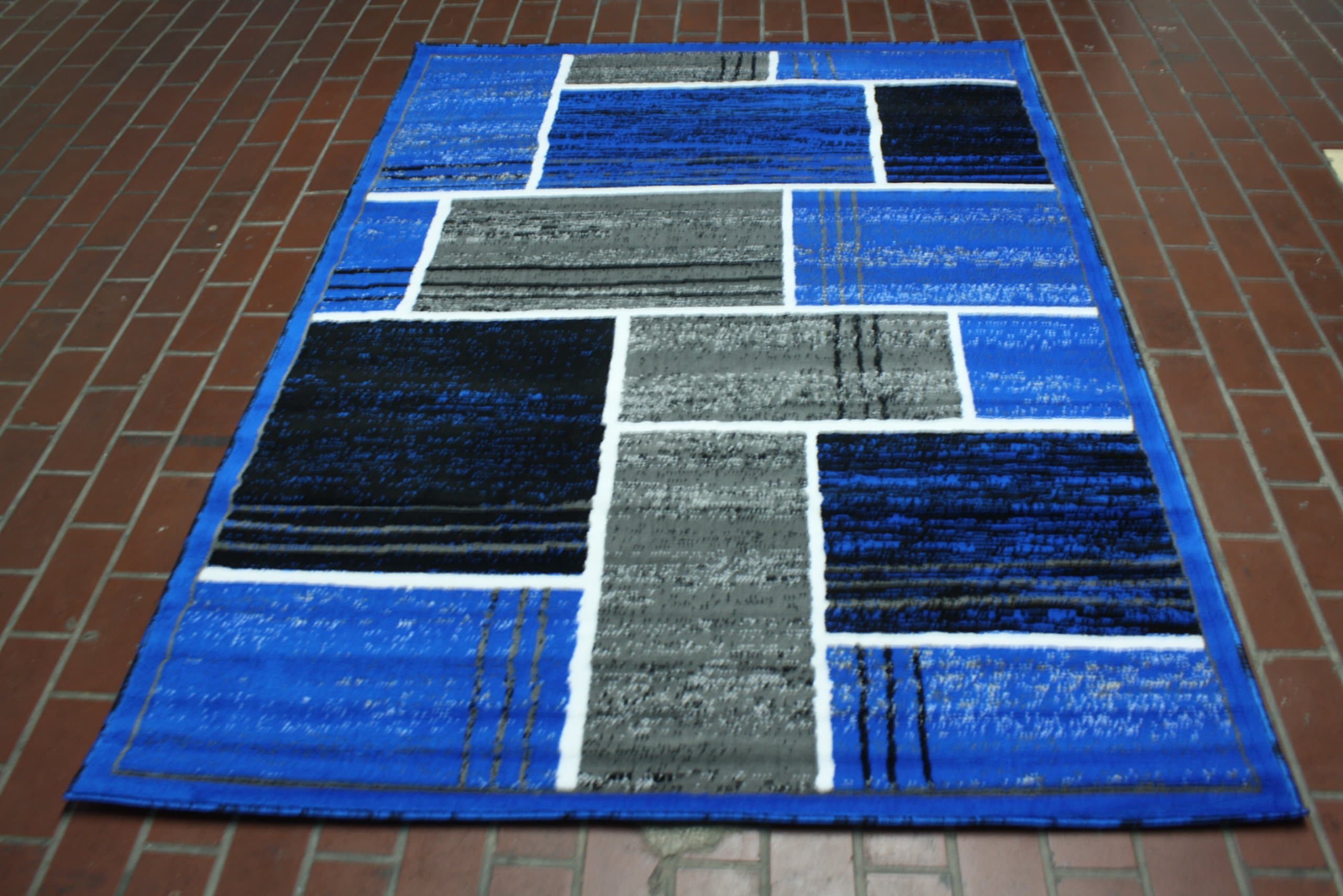 El Dorado Collection RT6005 BCF Modern Design Area Rug (5'3"X7'2", Blue)