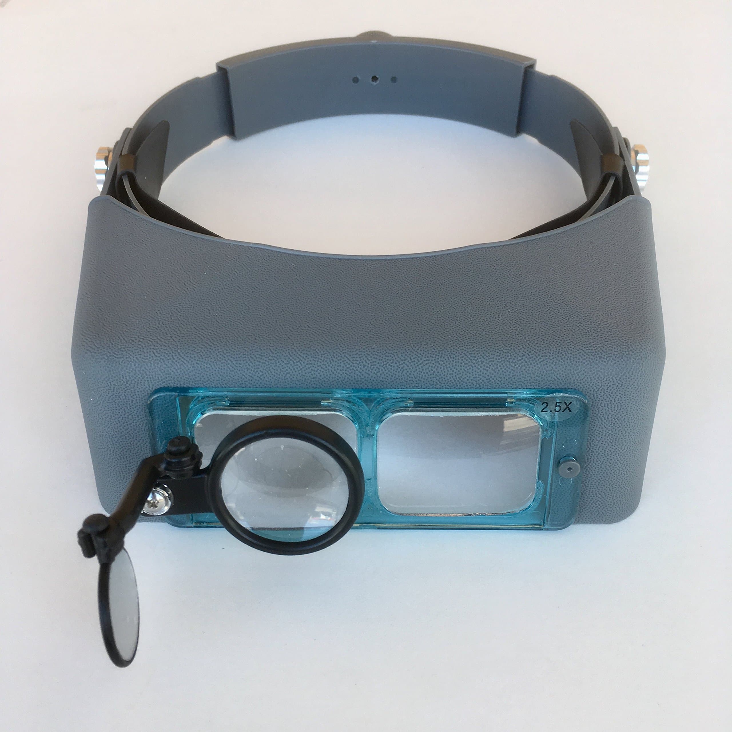 Headband Magnifier Visor 3.5X with 4" Focal Length & Working Distance & 5X Swivel Eyeloupe by Electro-Optix