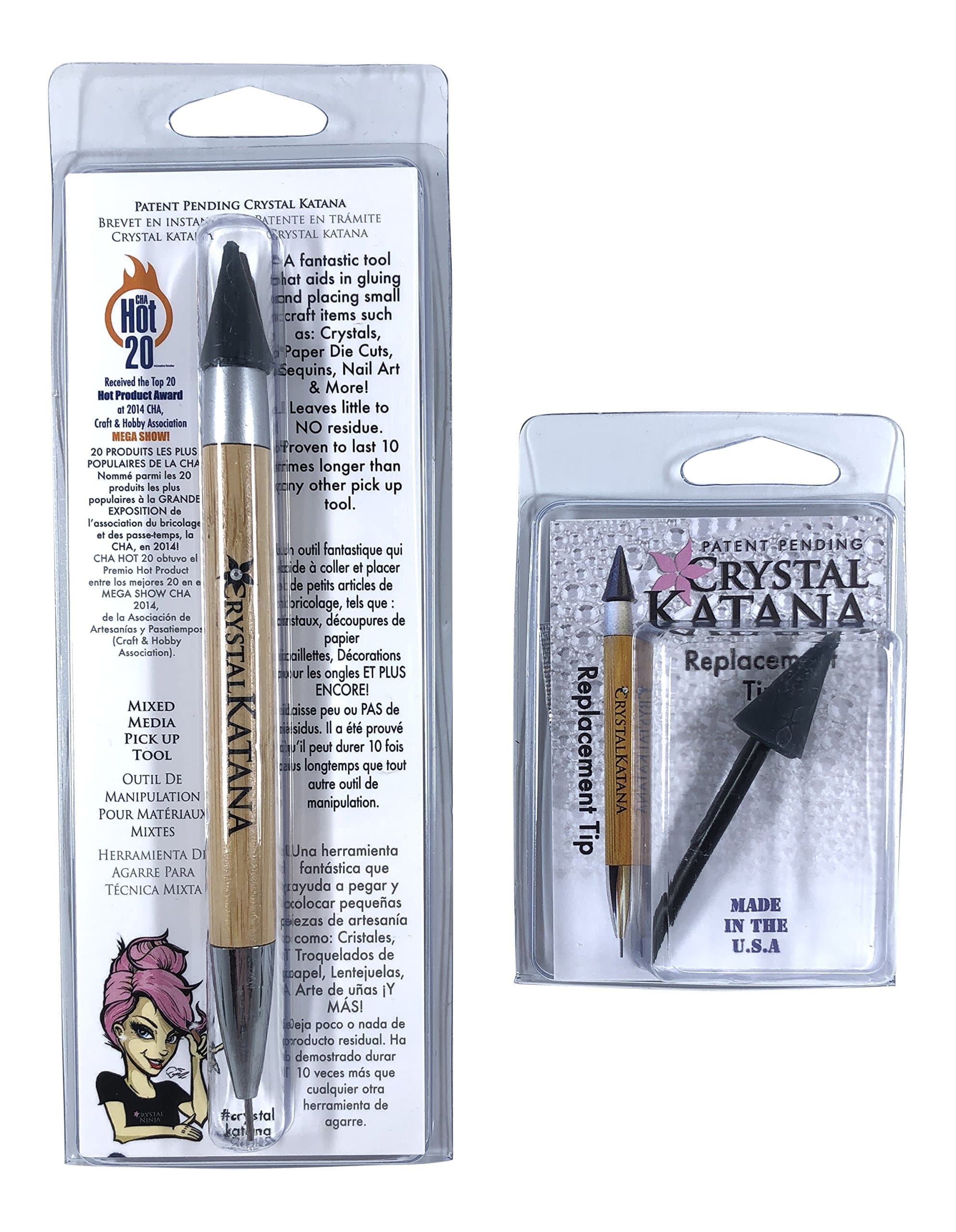 Crystal Katana Rhinestone Applicator by Crystal Ninja with Replacement Tip