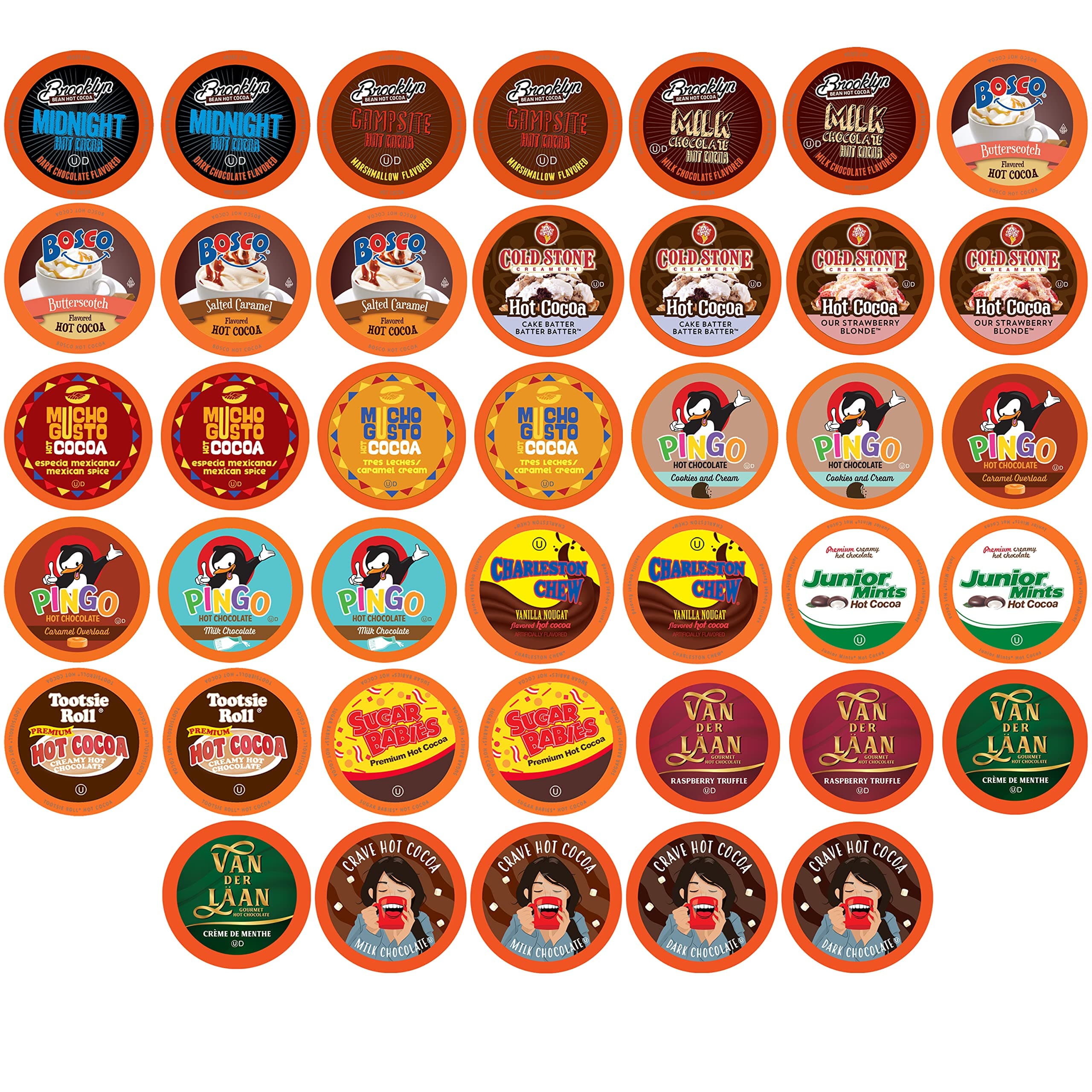 Hot Chocolate Pods Single Serve Cocoa Variety Sampler Pack Compatible with 2.0 Keurig K-Cup Brewers, 40 Count