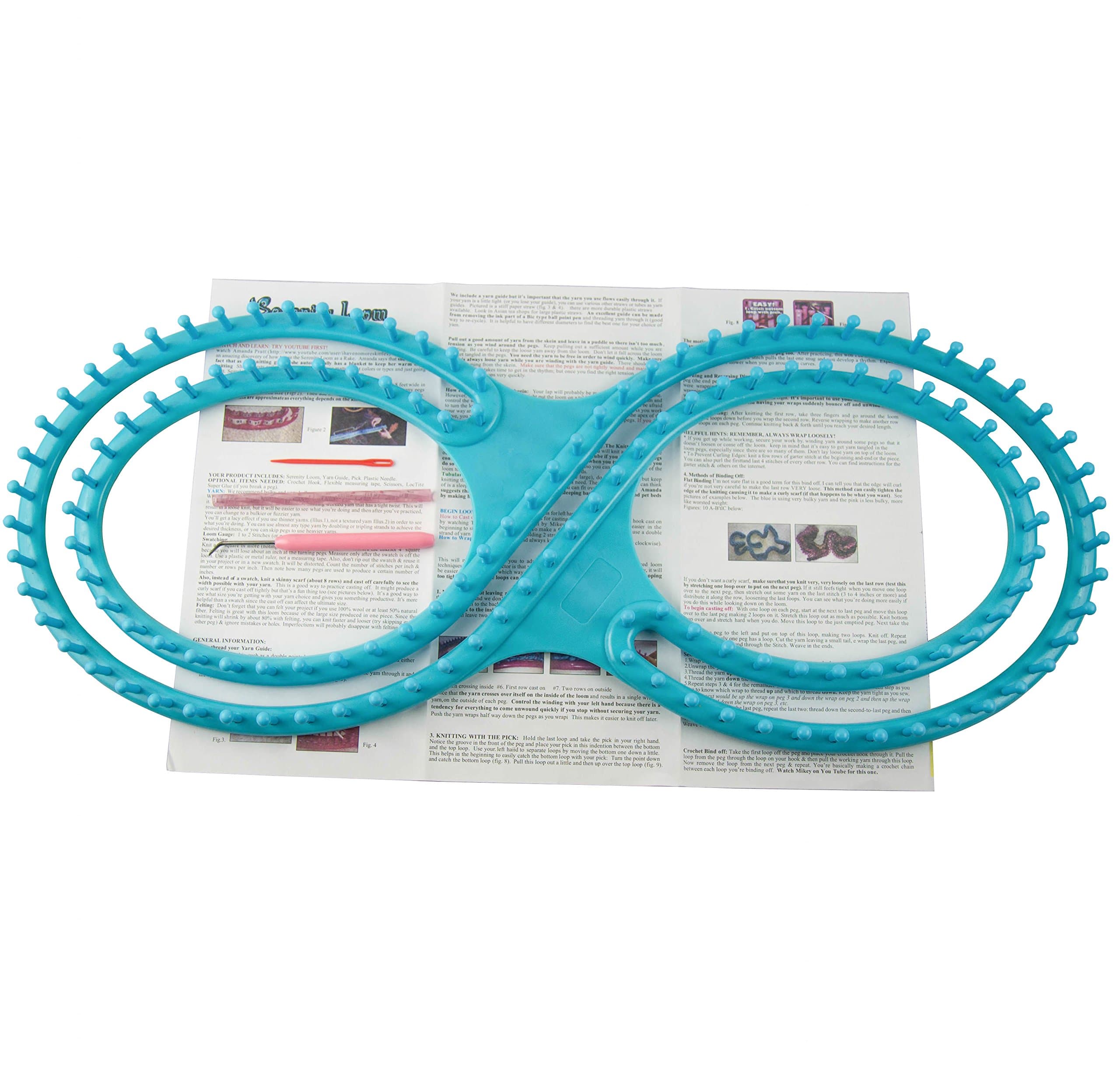 NEW 140CM Wide Afghan Loom Knitting Board with Instructions and 3 Projects (BLUE)