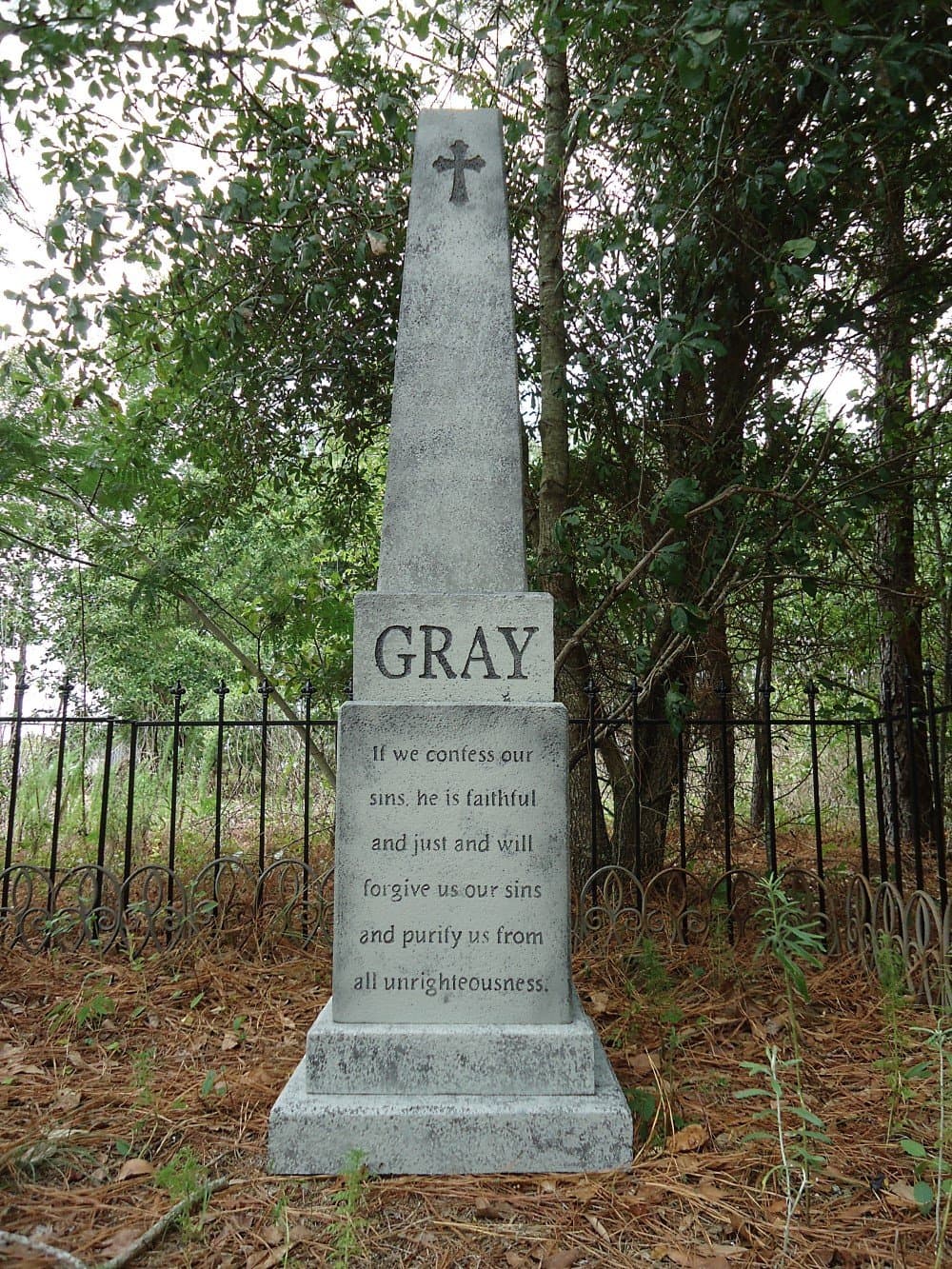 5' Tall GRAY Cross Obelisk Tombstone Halloween Prop Decoration