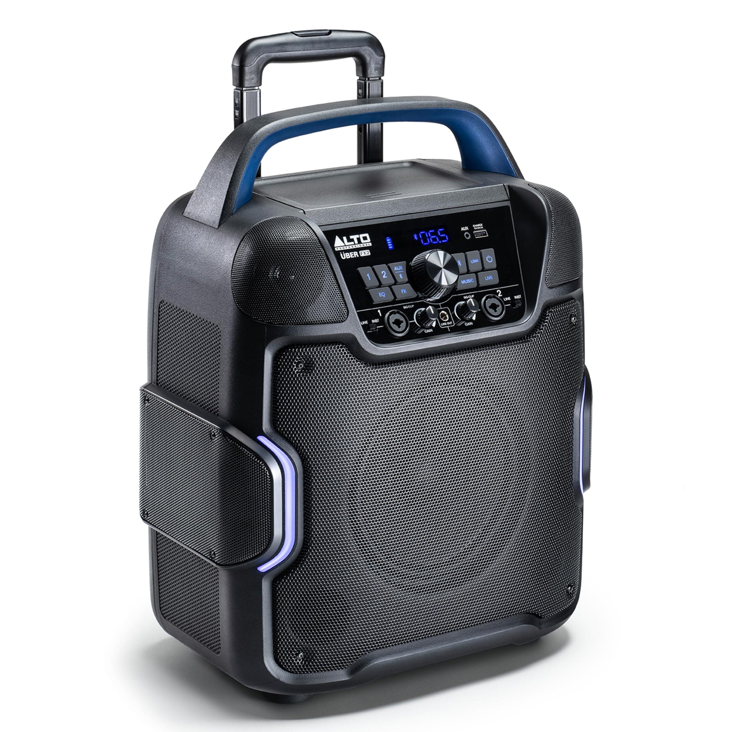 ALTO UBER FX2 200W Portable PA Speaker System with Rechargeable Battery, Bluetooth, 2-Channel Mixer with EQ and FX, USB Charging, ALTO App