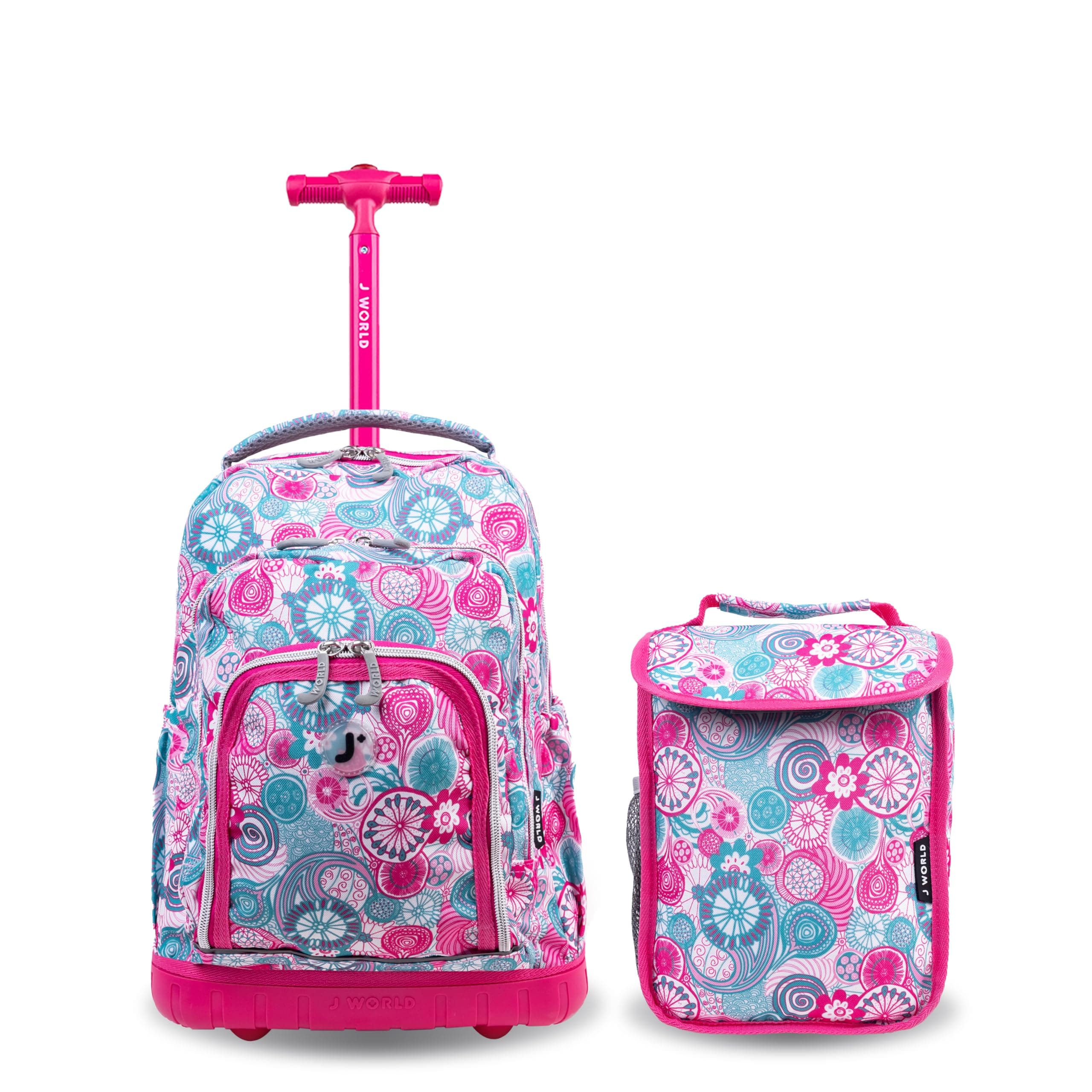 Luggage LOLLIPOP Kids'Rolling Backpack with Self-Magnetic Sparkling Wheel and'FREE'Lunch Bag