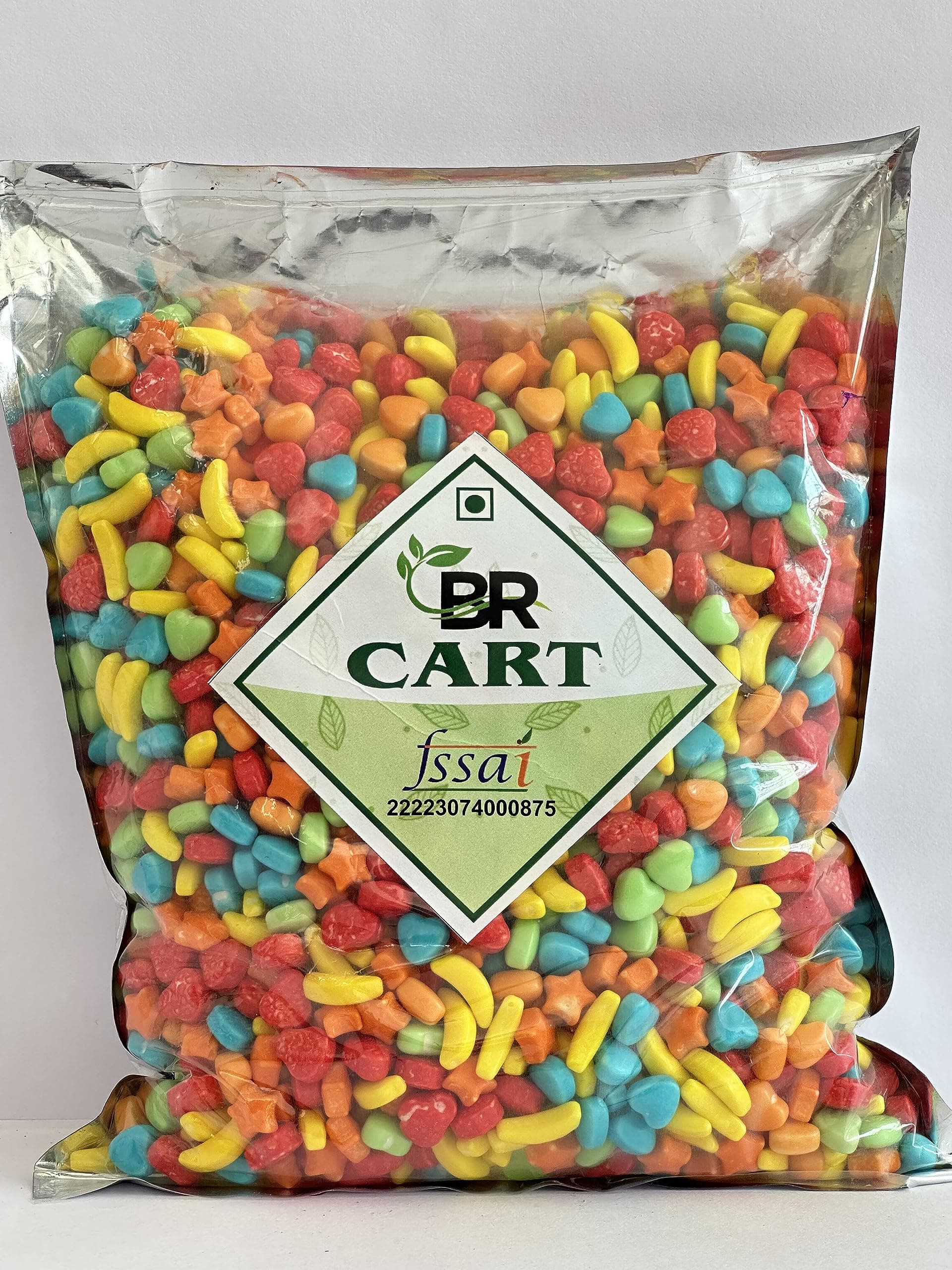 BR CART Chand Tara Glucose Candy | Star Moon Candy | Toping (Sprinkles) for Cake Decoration | Chand Tara Sugar Coated Pack Of 1 (750 gm)