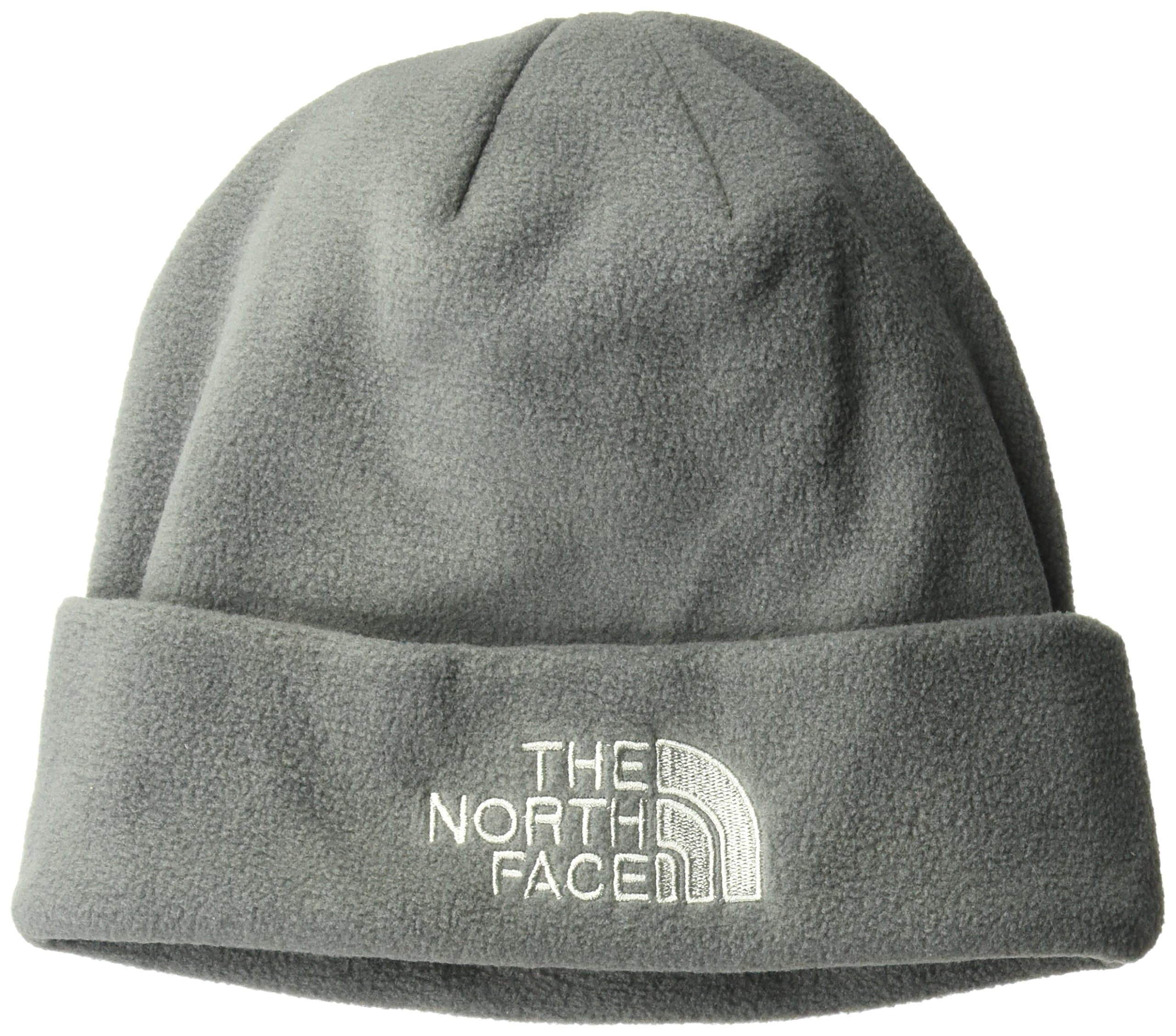 The North Face Double Layers Winter Thicken Polar Fleece Thermal Beanie Hat (Gray, One Size)