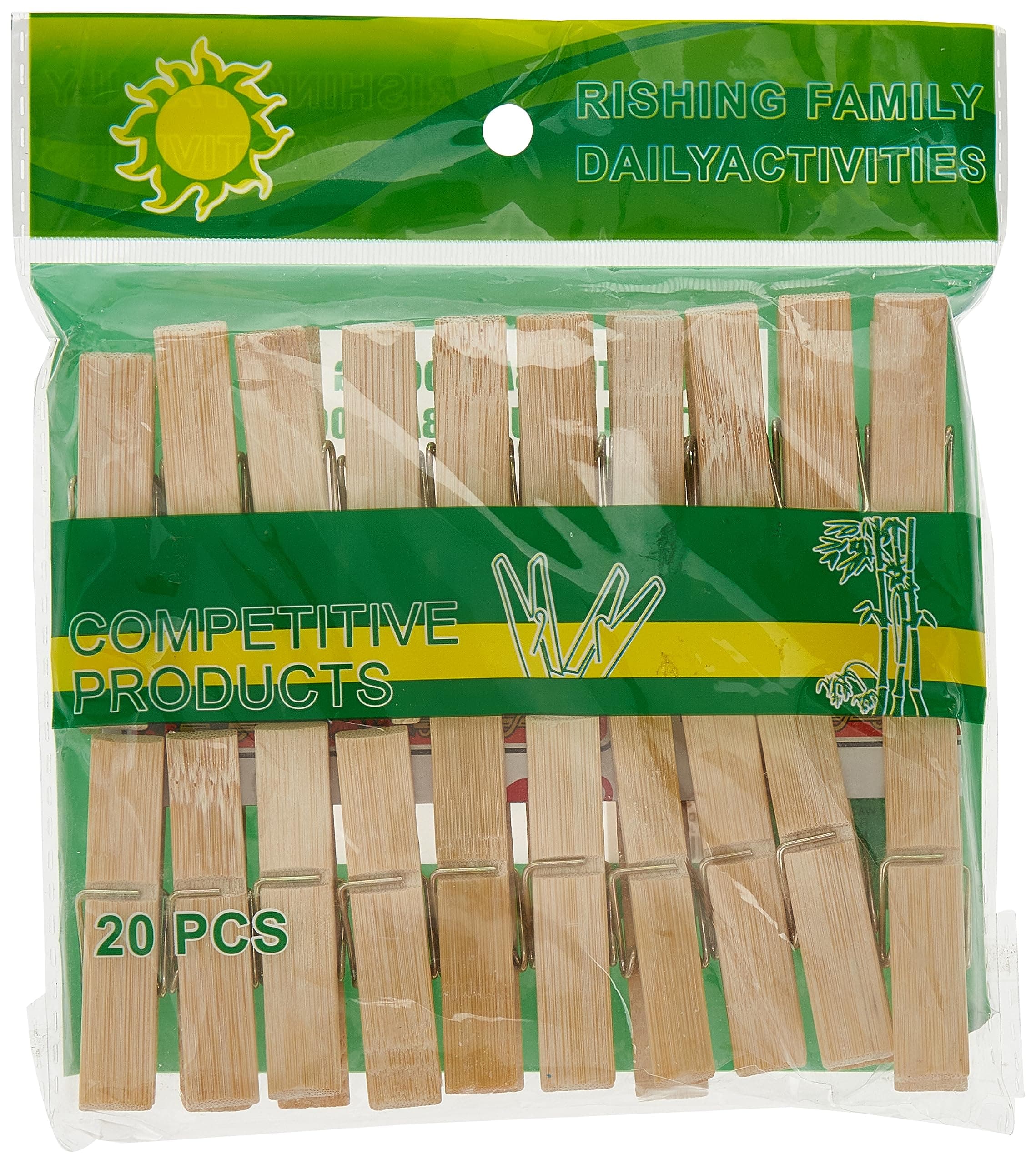 20x NATURAL BAMBOO WOODEN CLOTHES PEGS CLIPS PINE WASHING LINE DRY LINE WOOD PEG