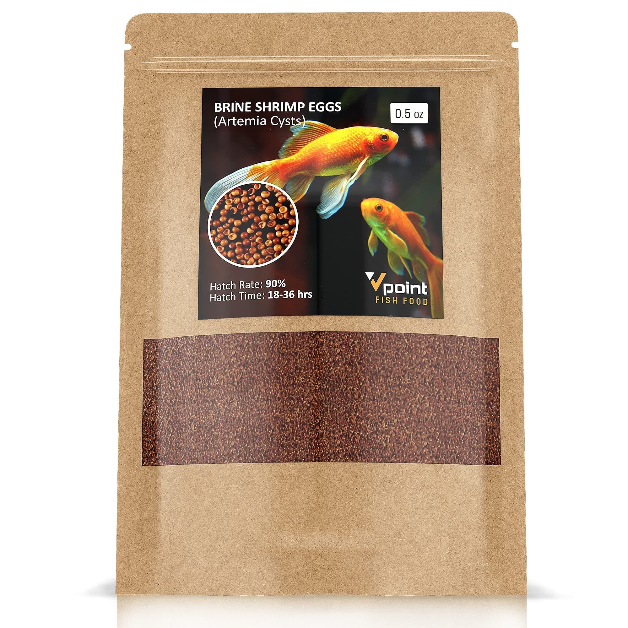 VPoint Brine Shrimp Eggs – Artemia Cysts of 90% Hatch Rate – Aquatic Foods Baby & Fry Foods - Great Live Fish Food for Freshwater Fish, Saltwater Fish, Fry, etc. (0.5-Ounces)